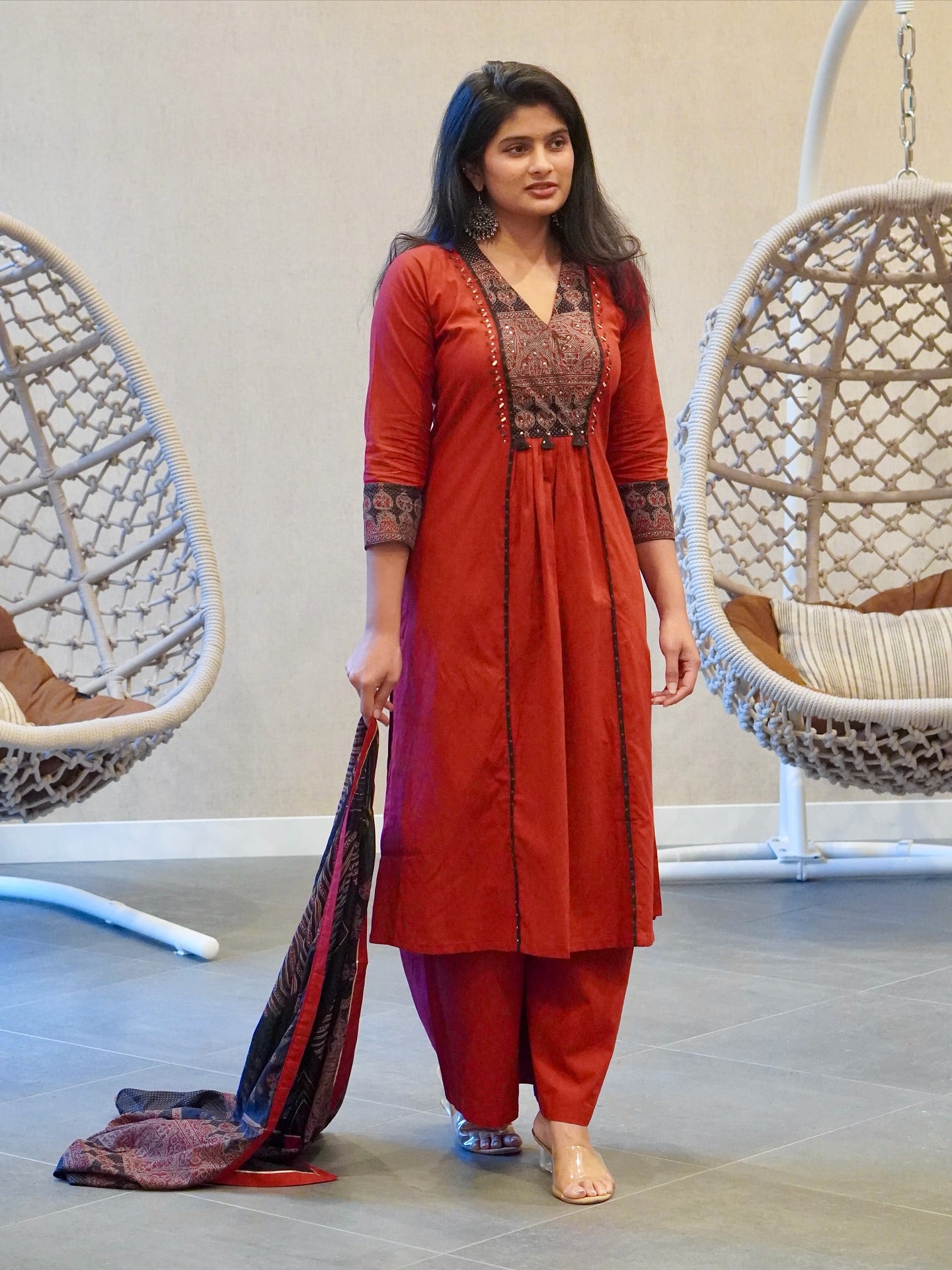 Reddish Maroon Kurta Set