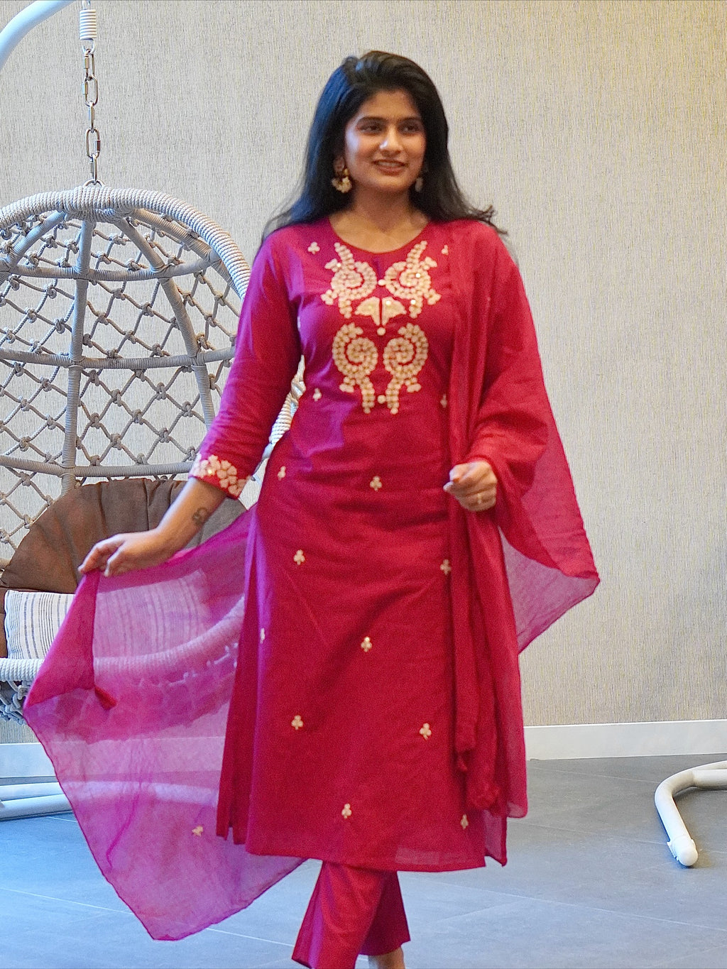 Hot Pink Kurta Set