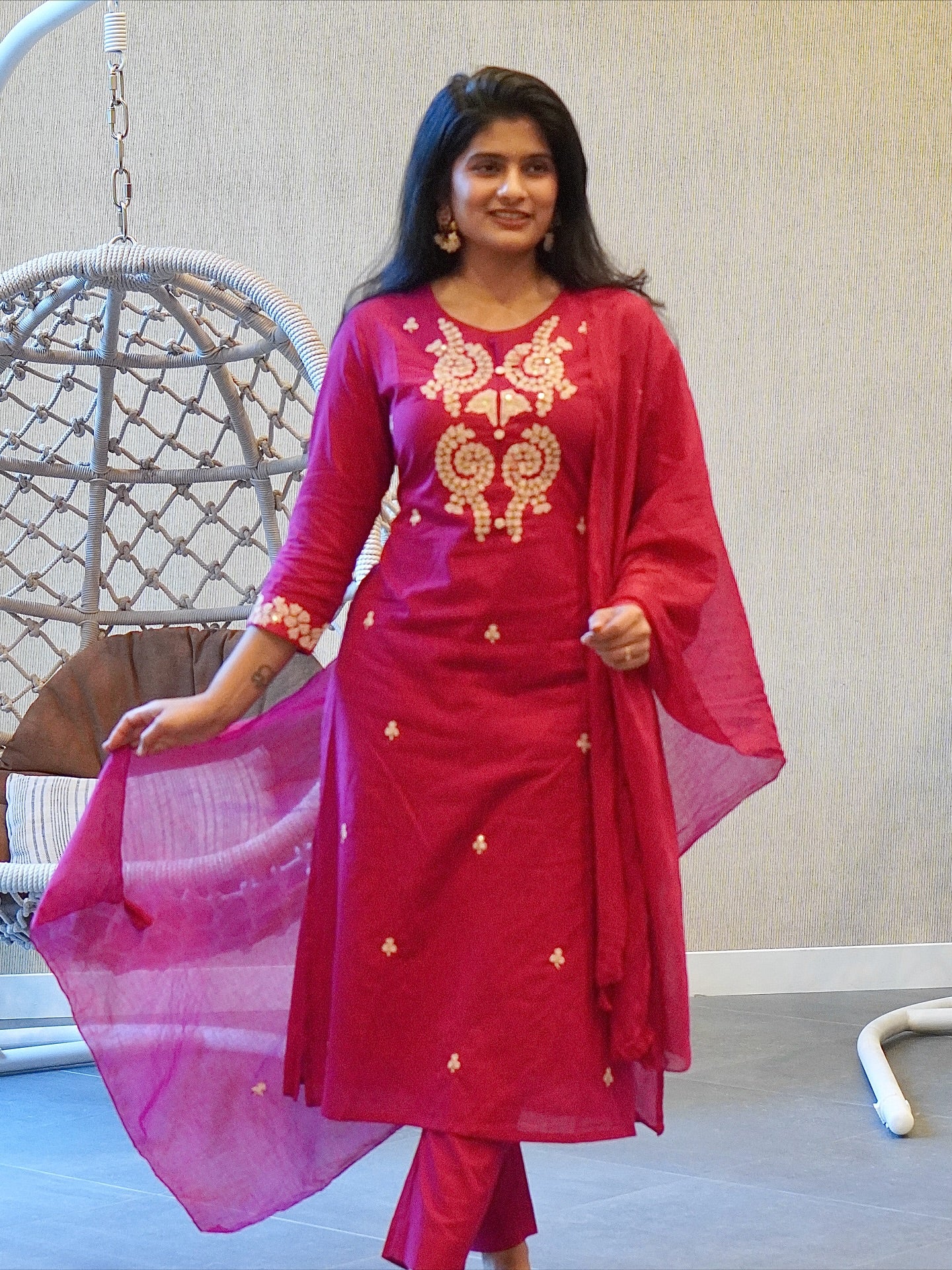 Hot Pink Kurta Set