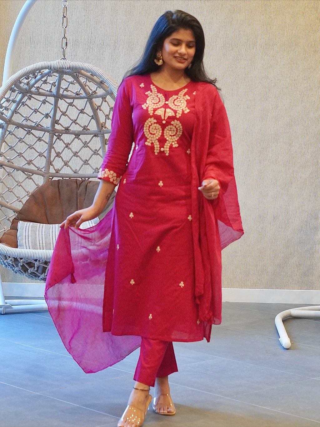 Hot Pink Kurta Set