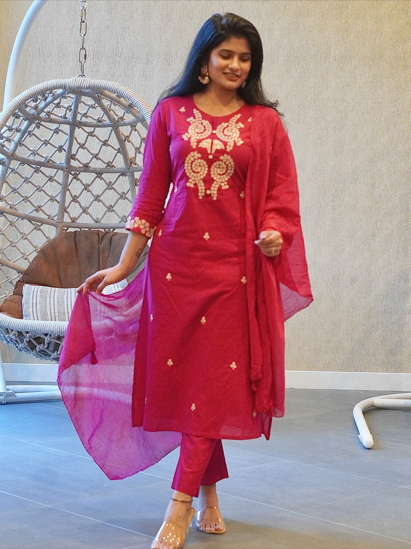 Hot Pink Kurta Set