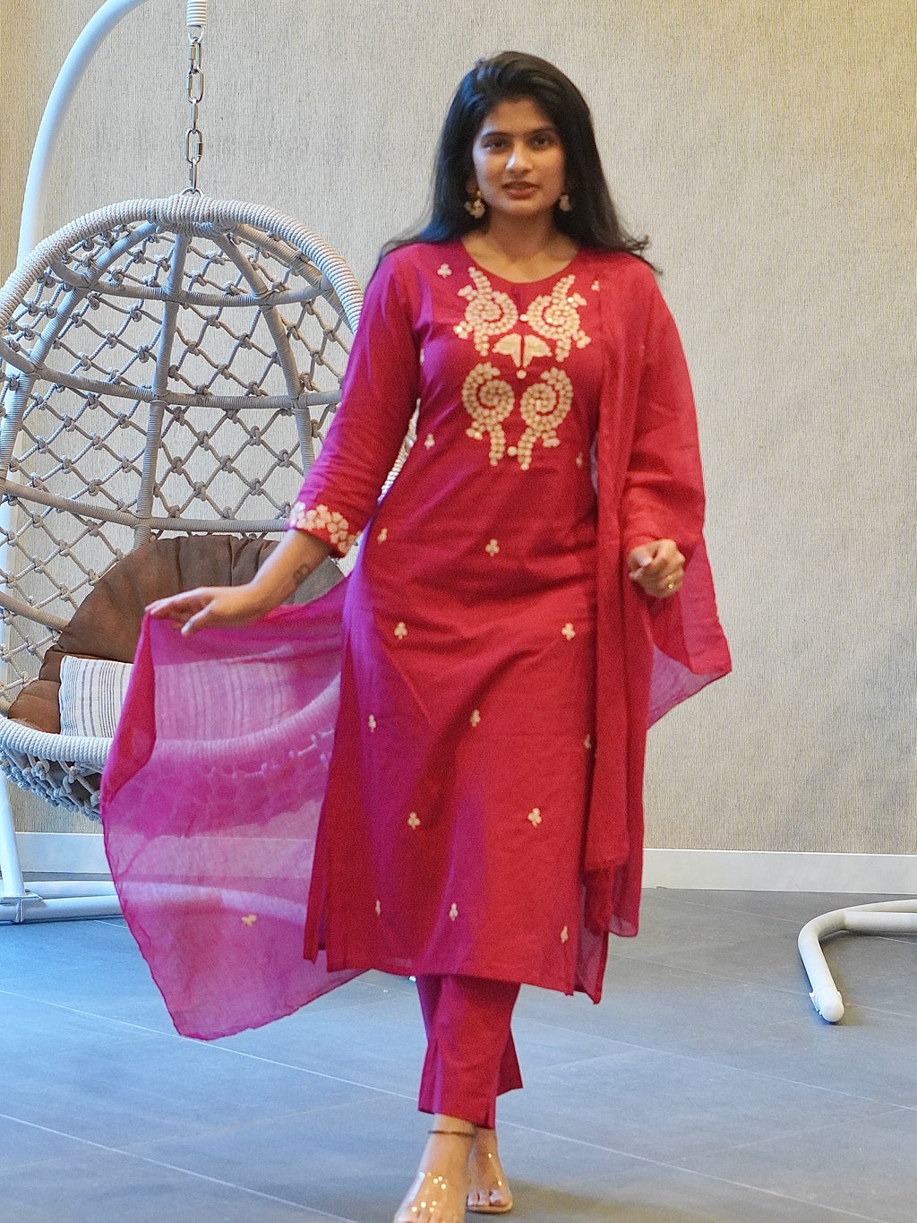 Hot Pink Kurta Set