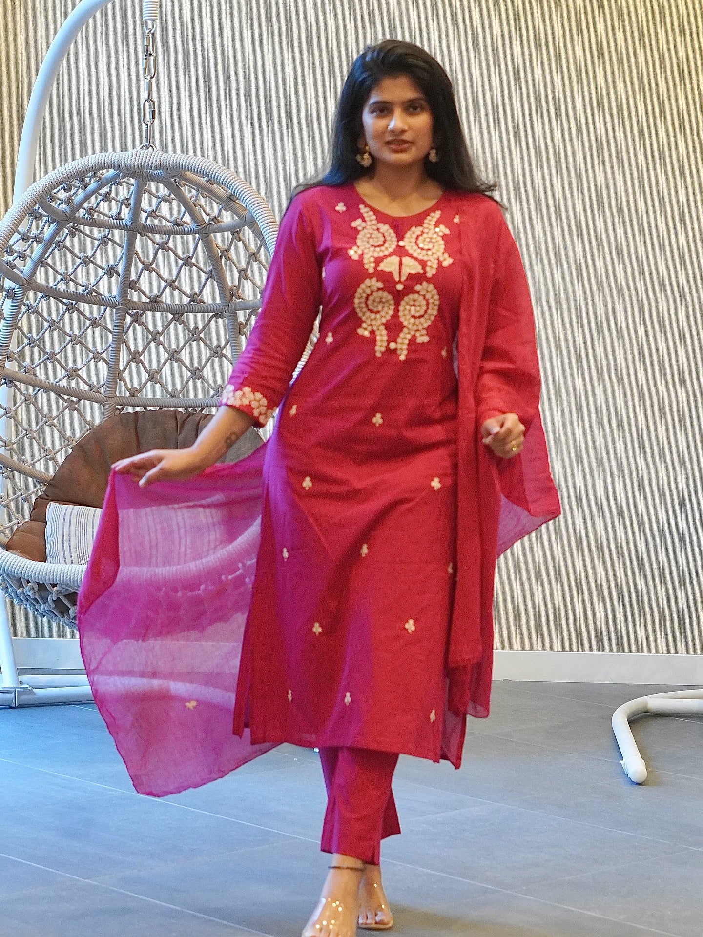 Hot Pink Kurta Set