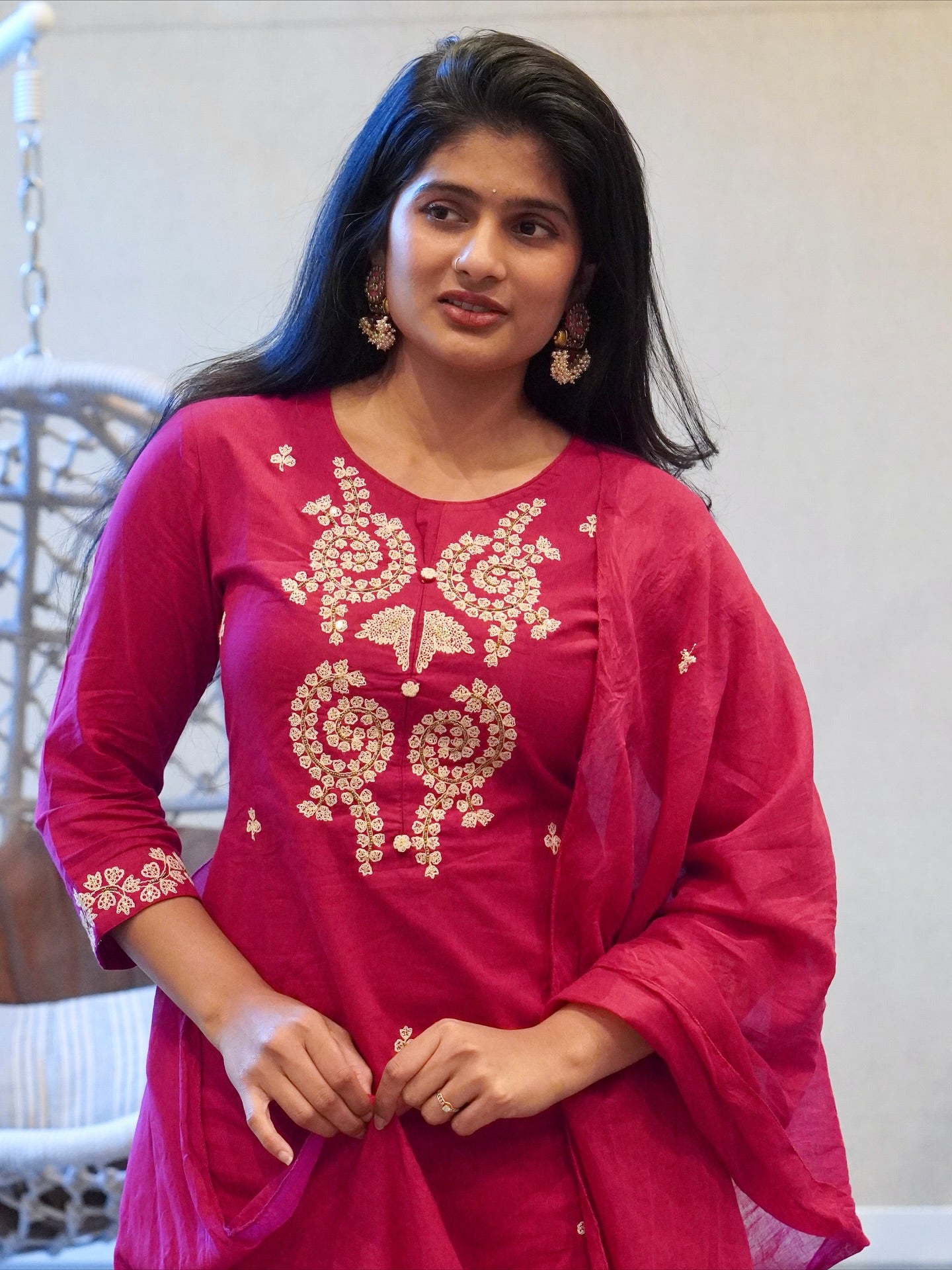 Hot Pink Kurta Set