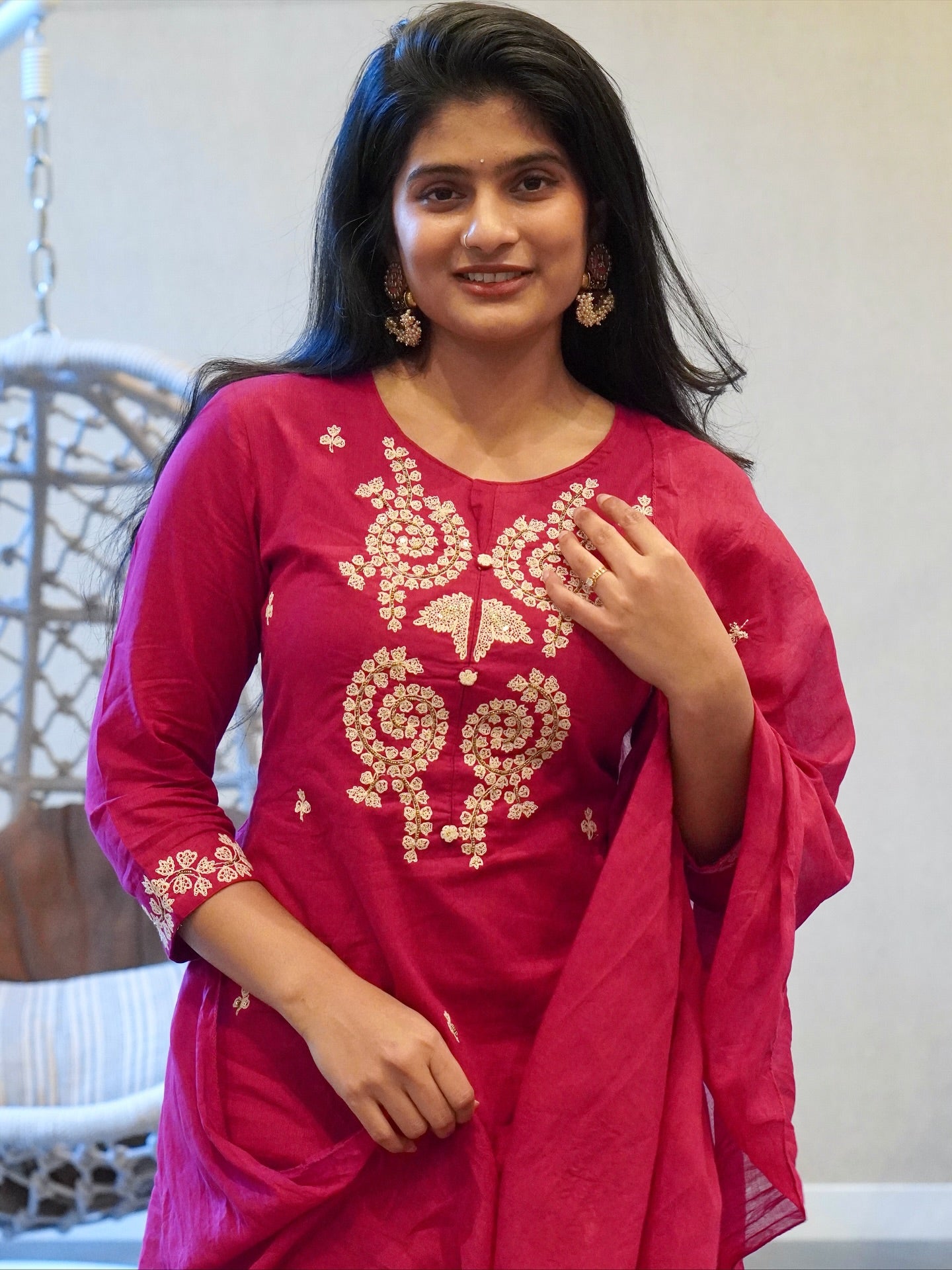 Hot Pink Kurta Set