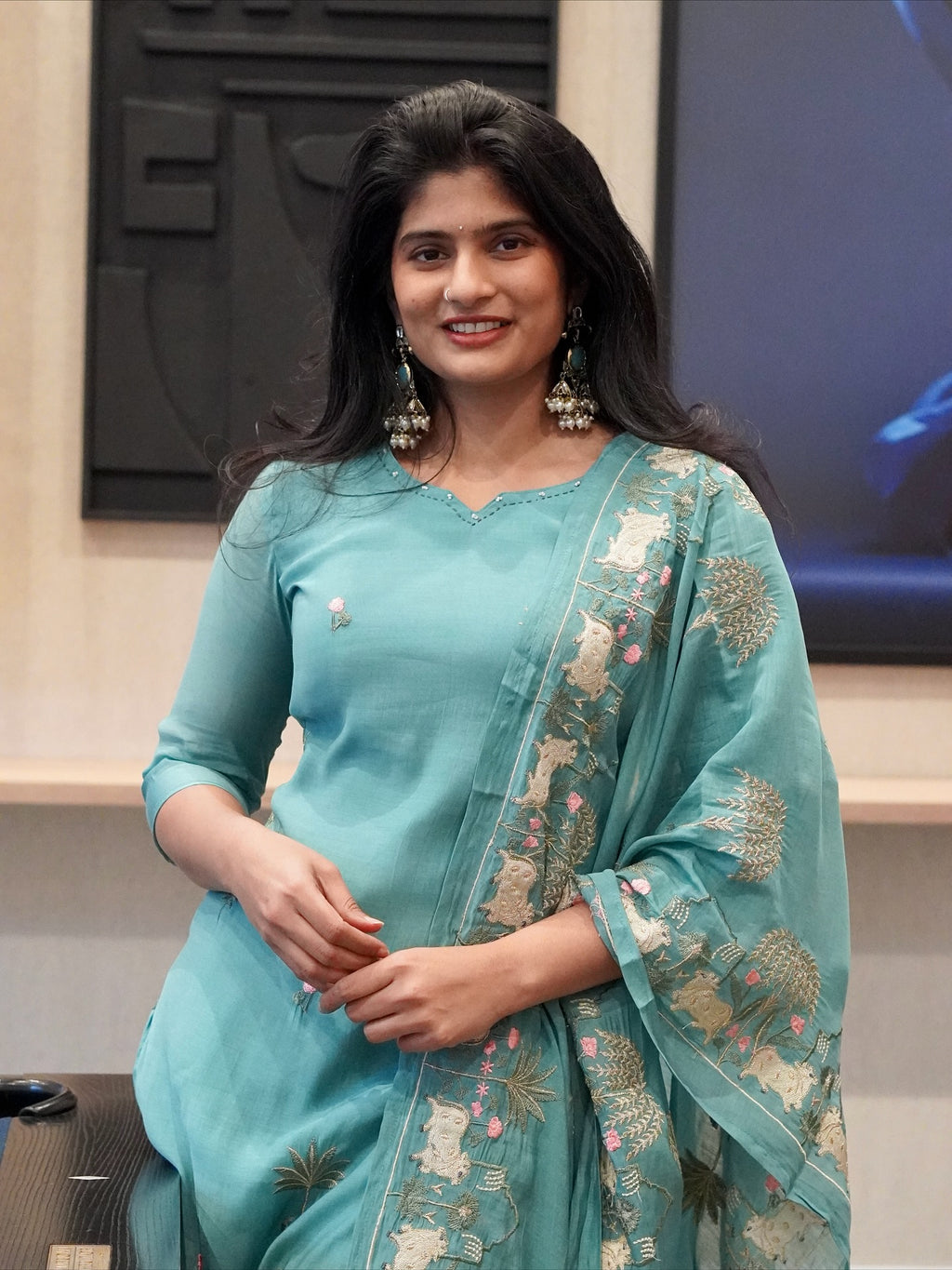 Aqua Blue Kurta Set