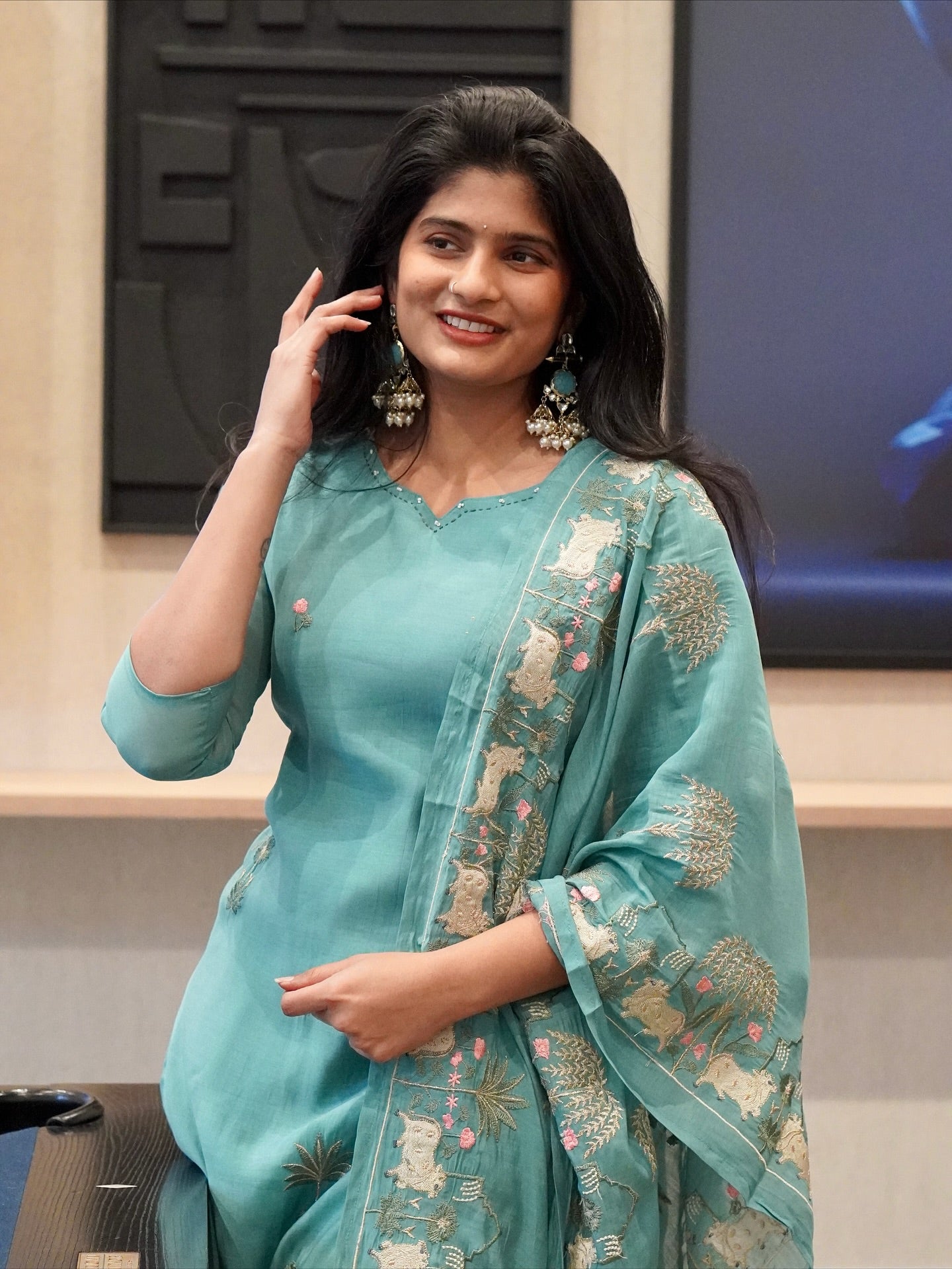 Aqua Blue Kurta Set