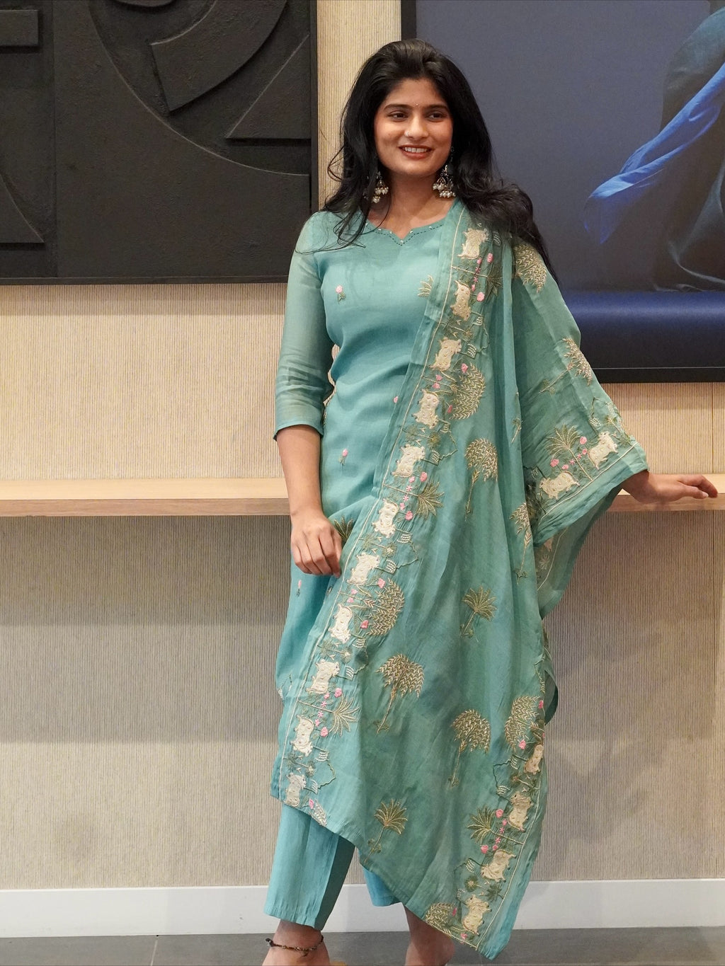 Aqua Blue Kurta Set