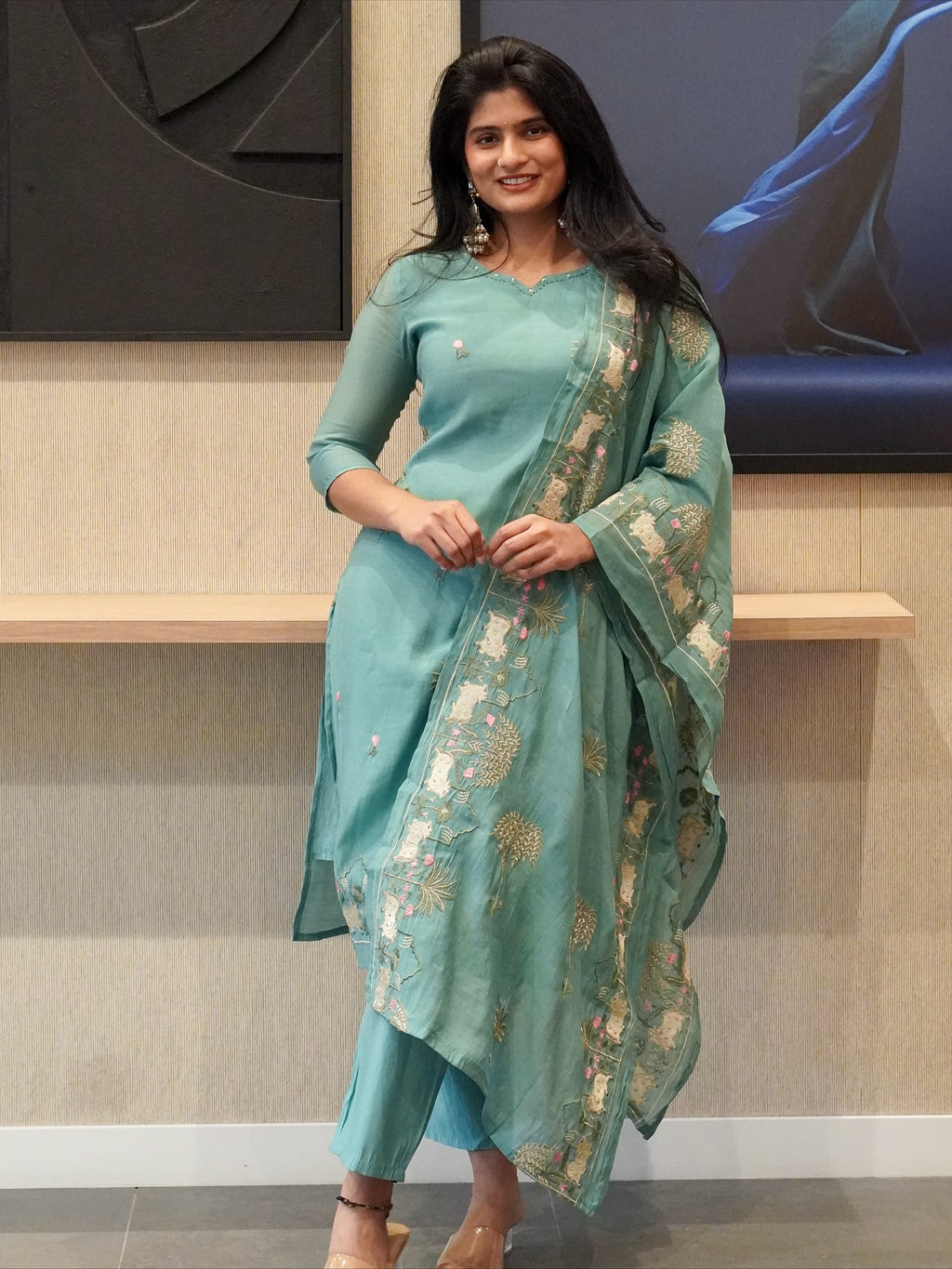 Aqua Blue Kurta Set
