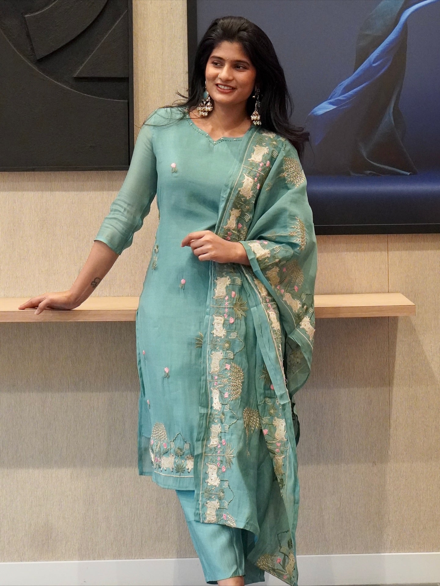 Aqua Blue Kurta Set