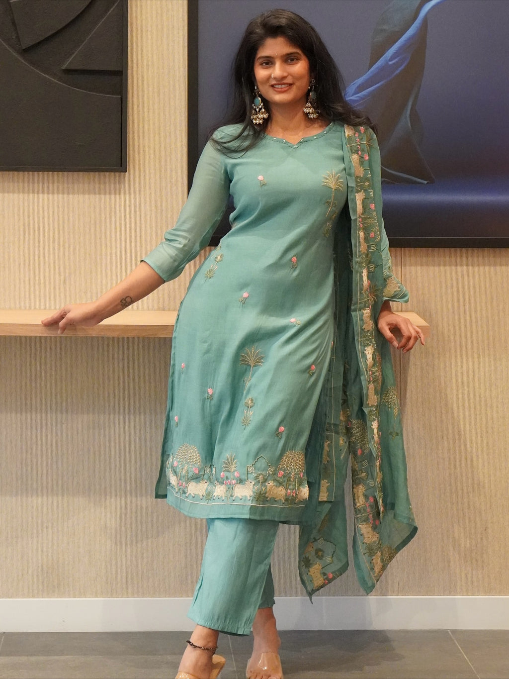 Aqua Blue Kurta Set