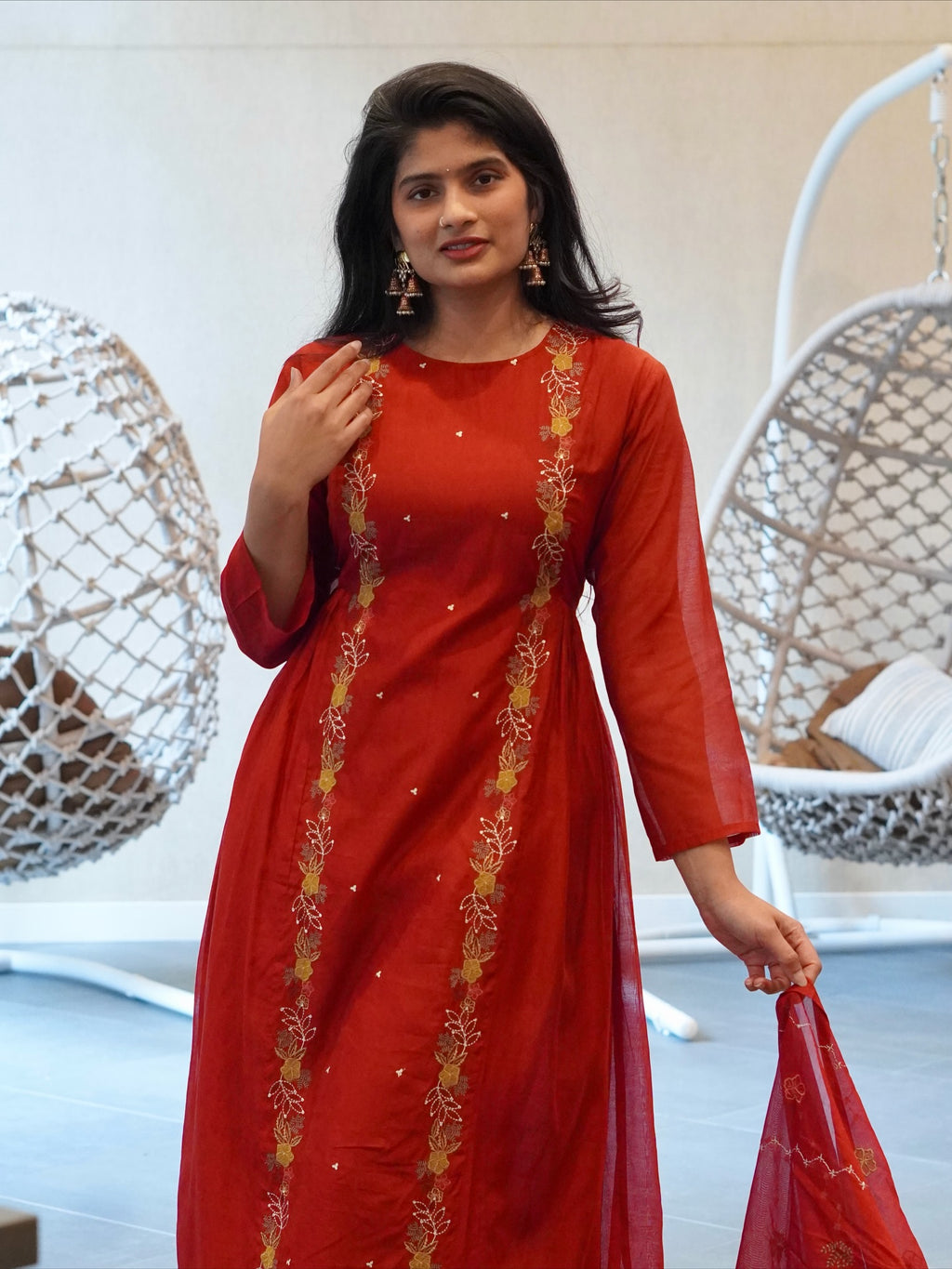 Red Kurta Set
