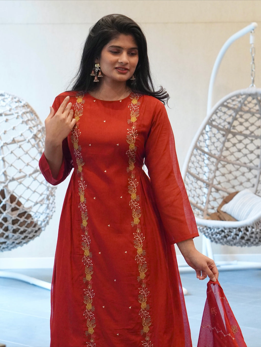 Red Kurta Set