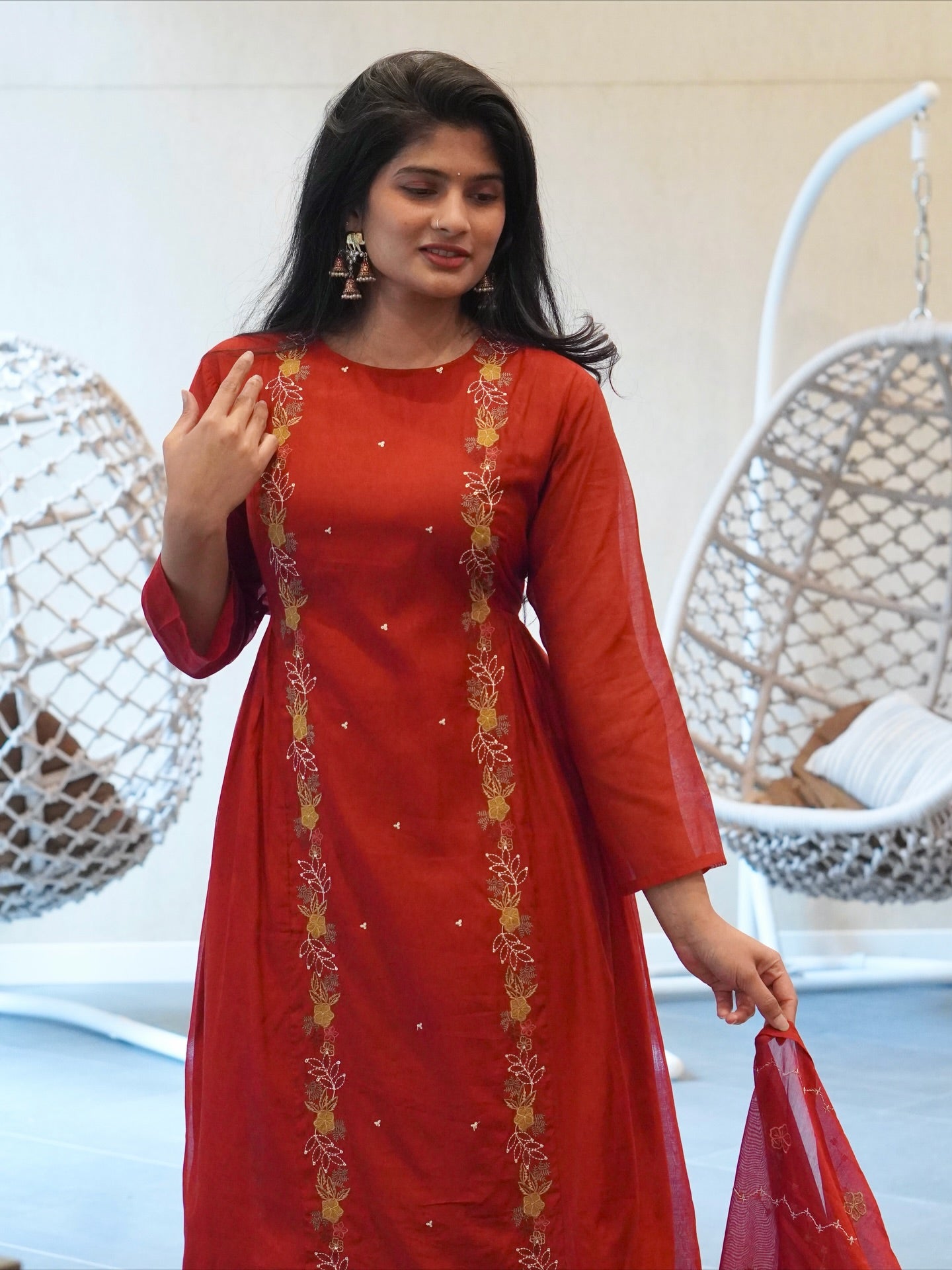 Red Kurta Set