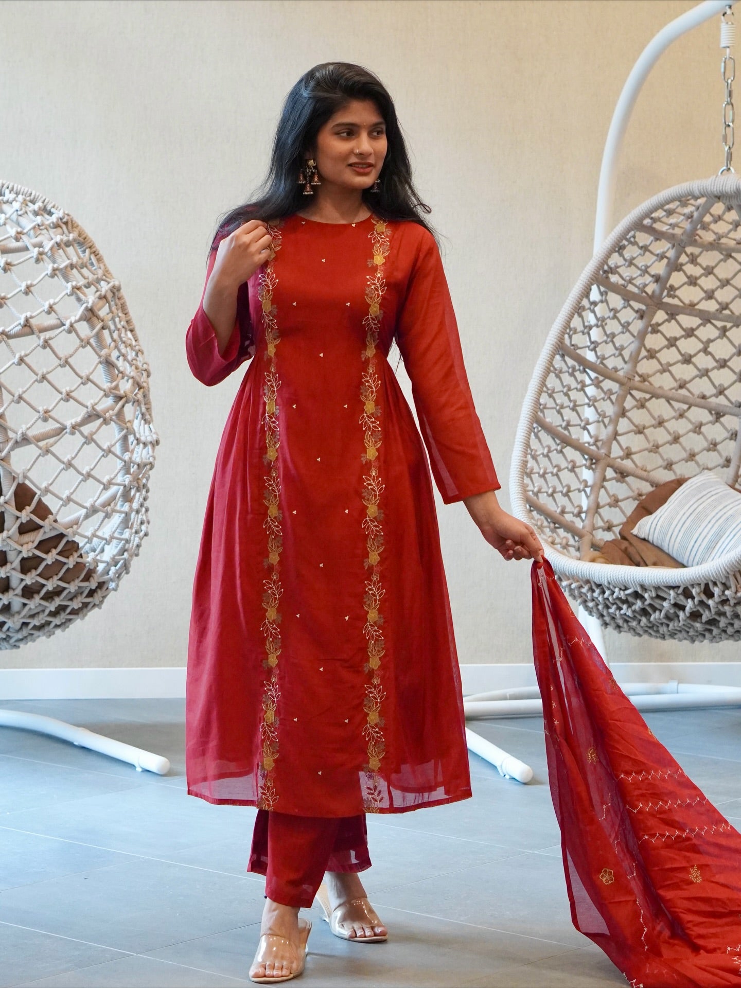 Red Kurta Set