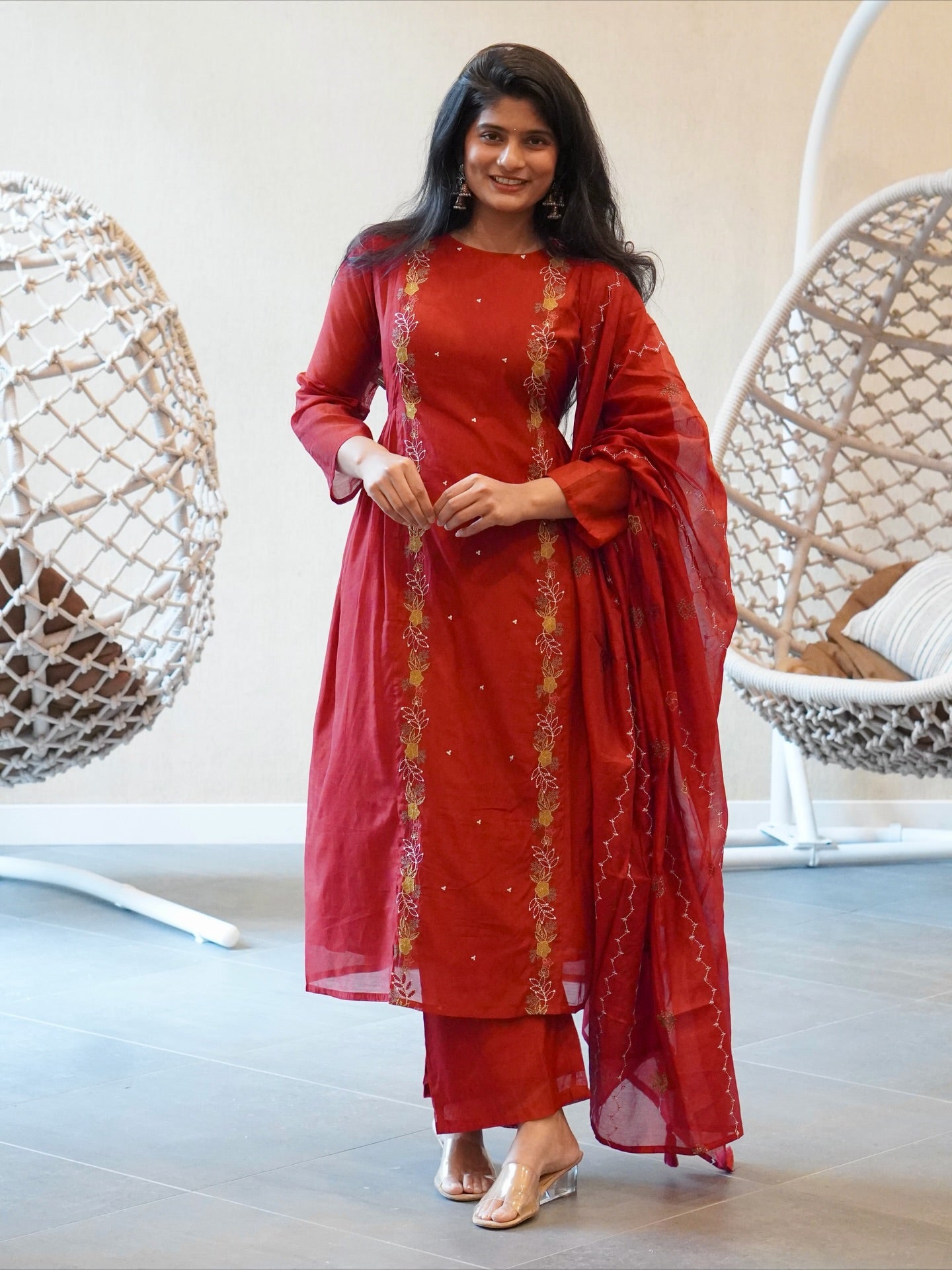 Red Kurta Set