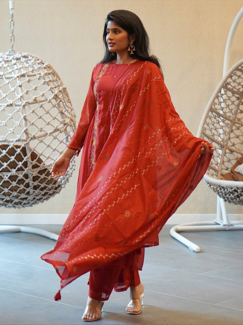 Red Kurta Set