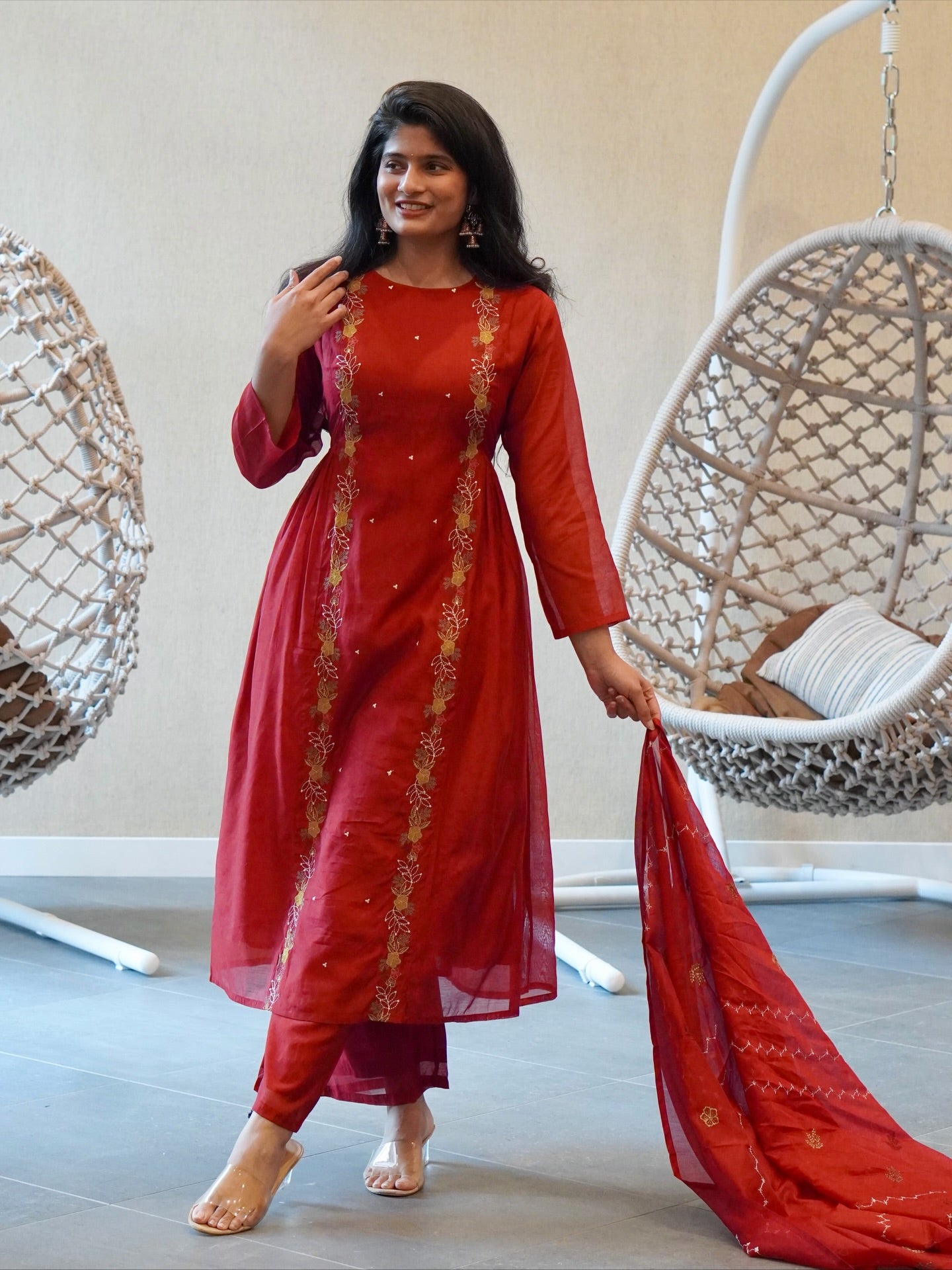 Red Kurta Set