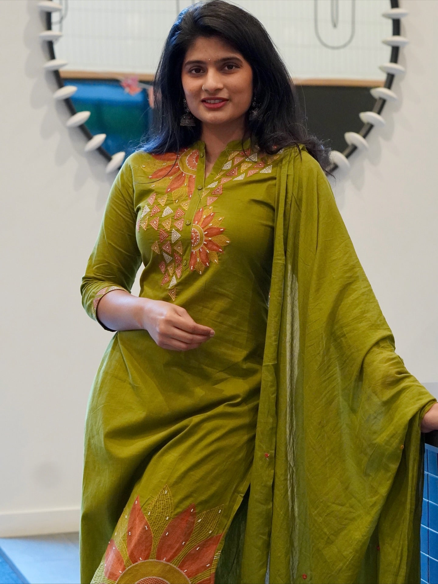 Olive Green Kurta Set