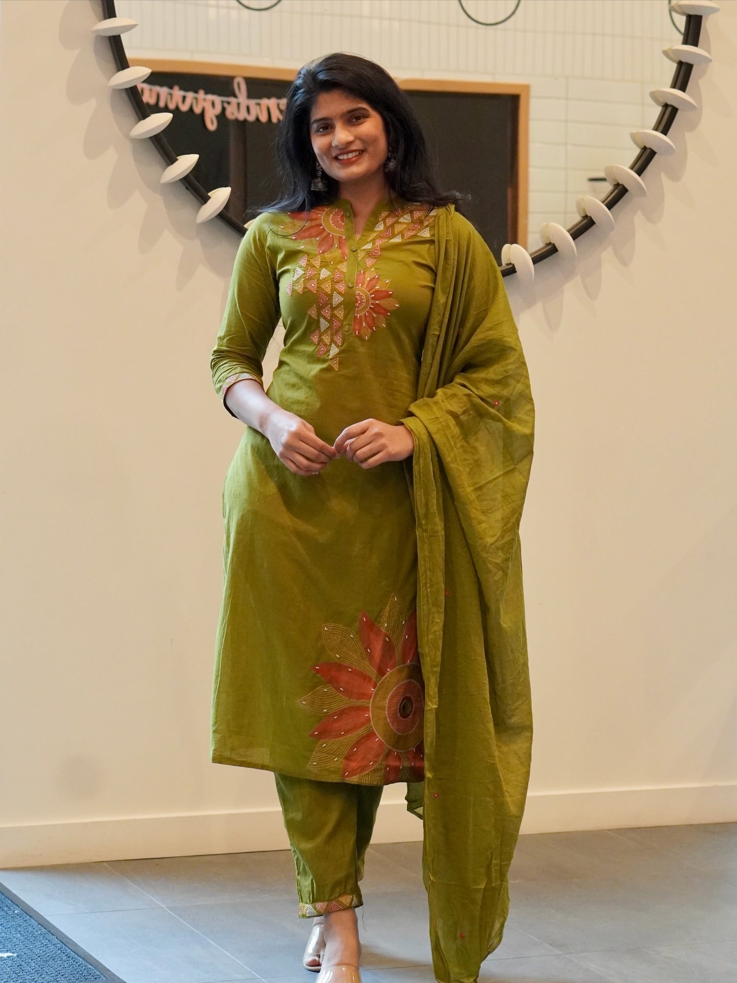 Olive Green Kurta Set