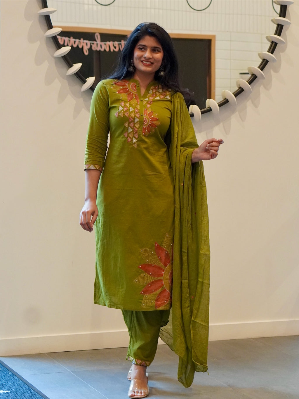 Olive Green Kurta Set