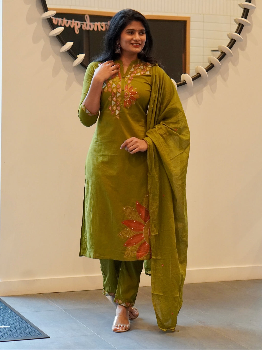Olive Green Kurta Set
