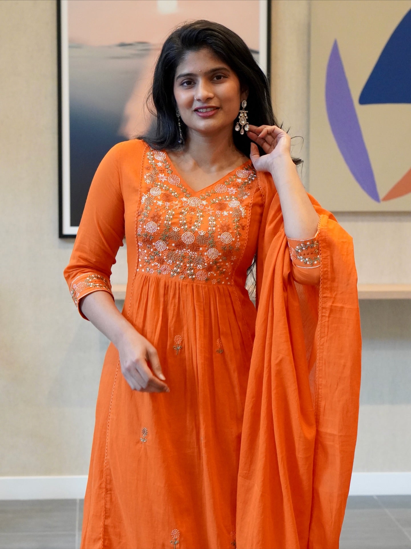 Orange Kurta Set