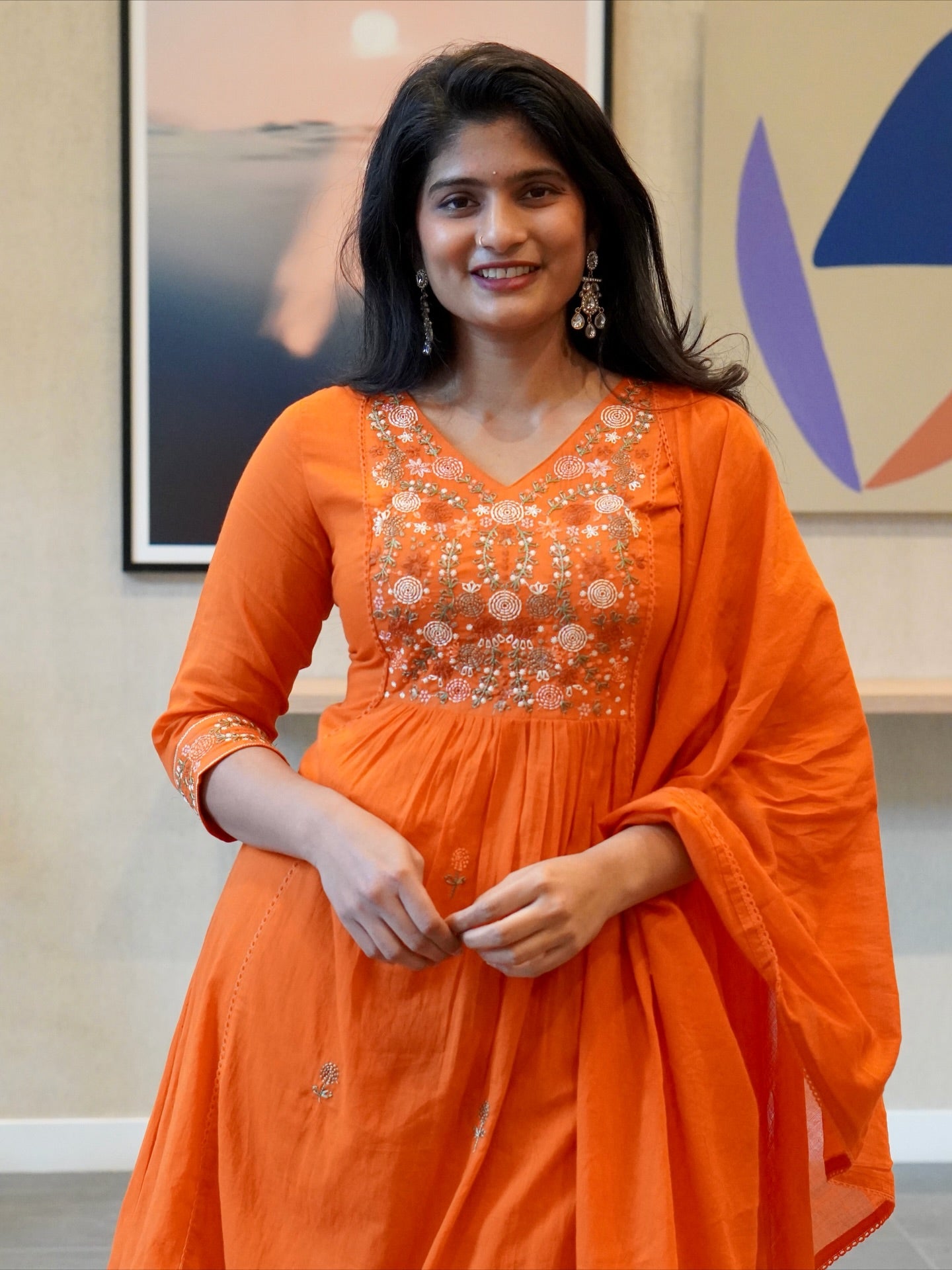 Orange Kurta Set