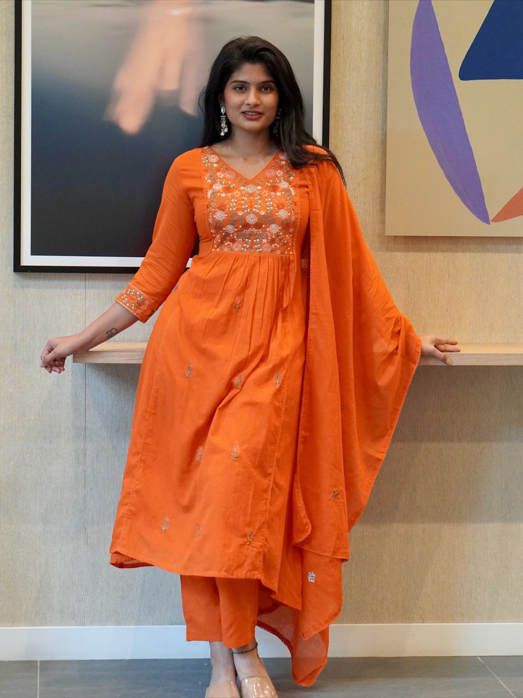 Orange Kurta Set