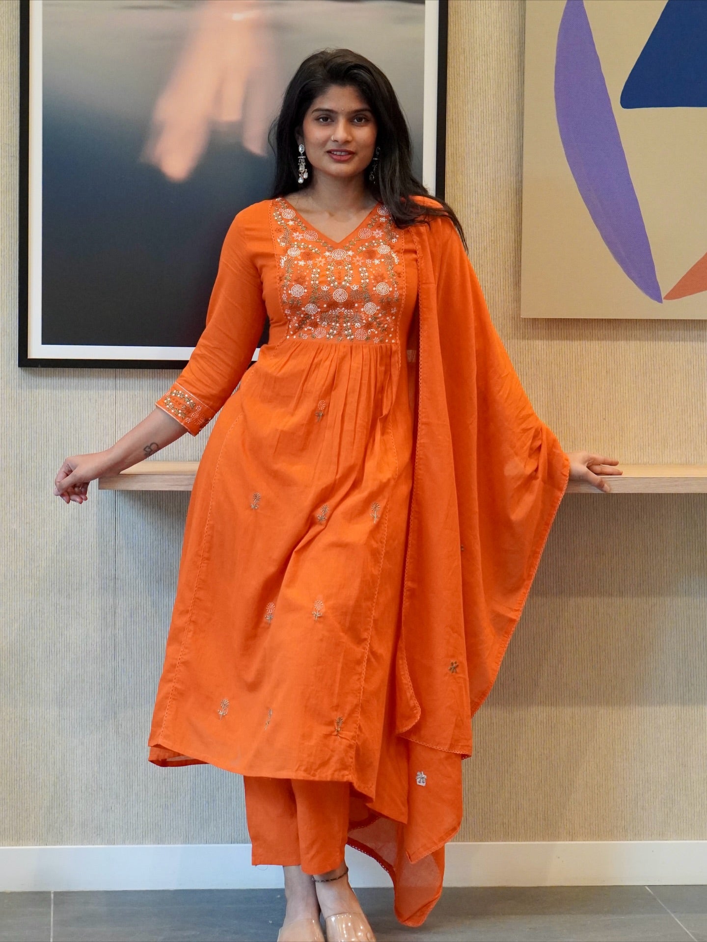 Orange Kurta Set