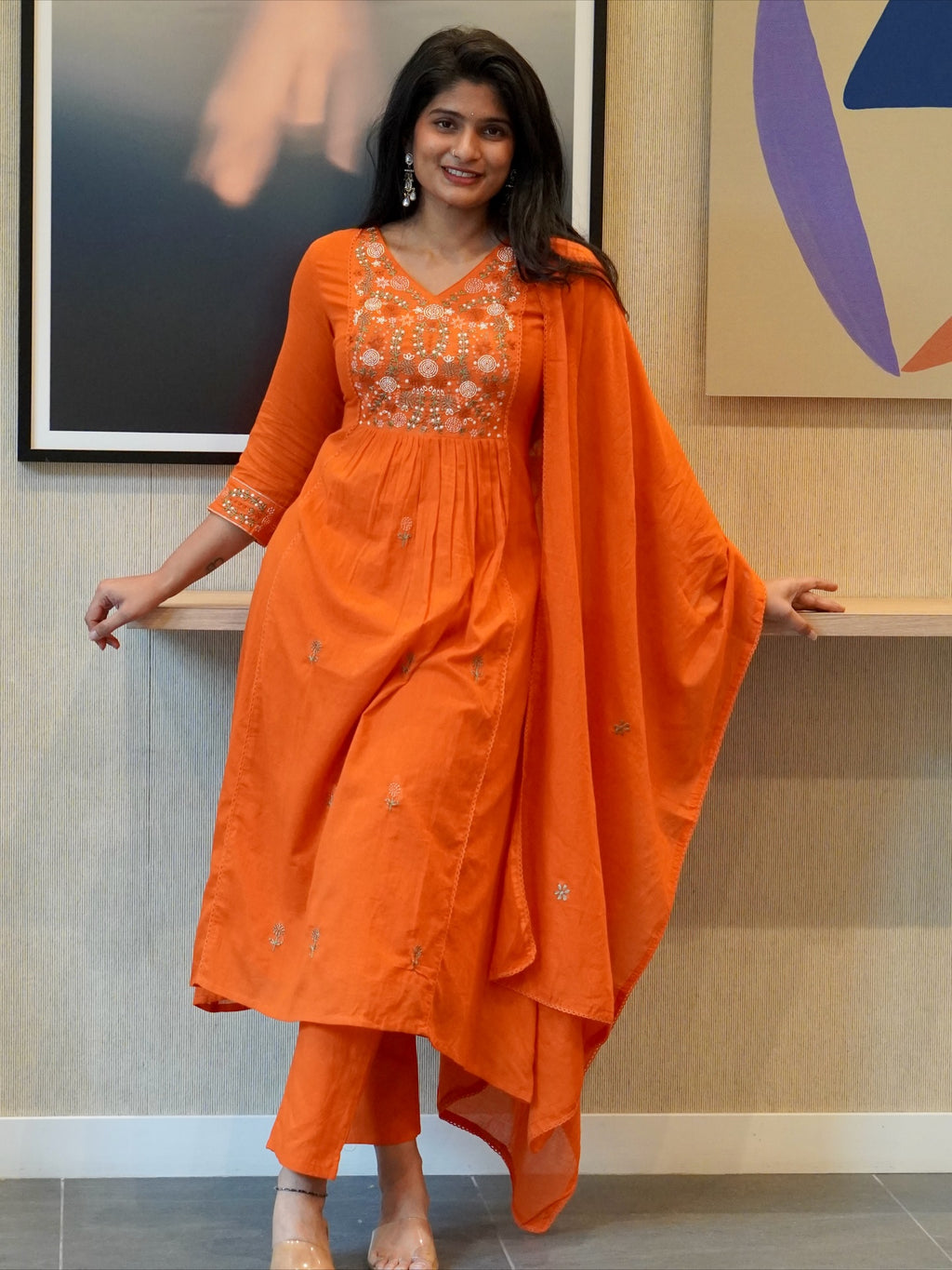 Orange Kurta Set