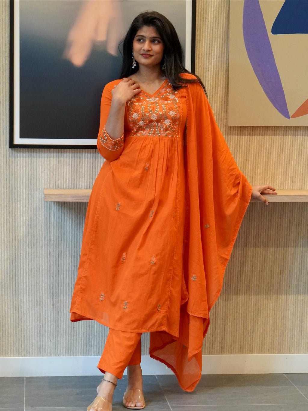 Orange Kurta Set