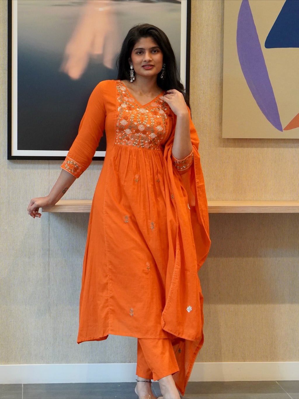 Orange Kurta Set