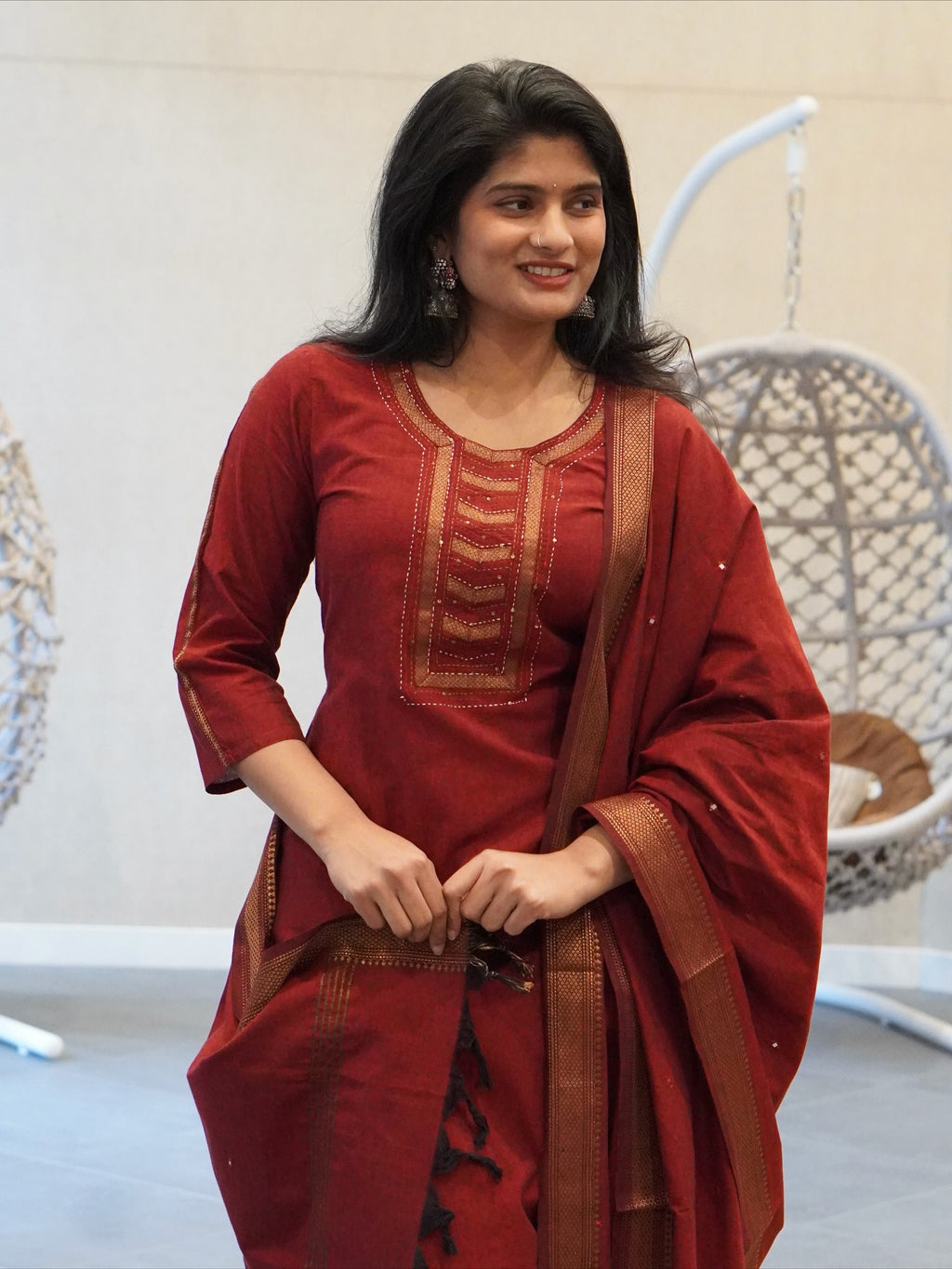 Maroon Kurta Set