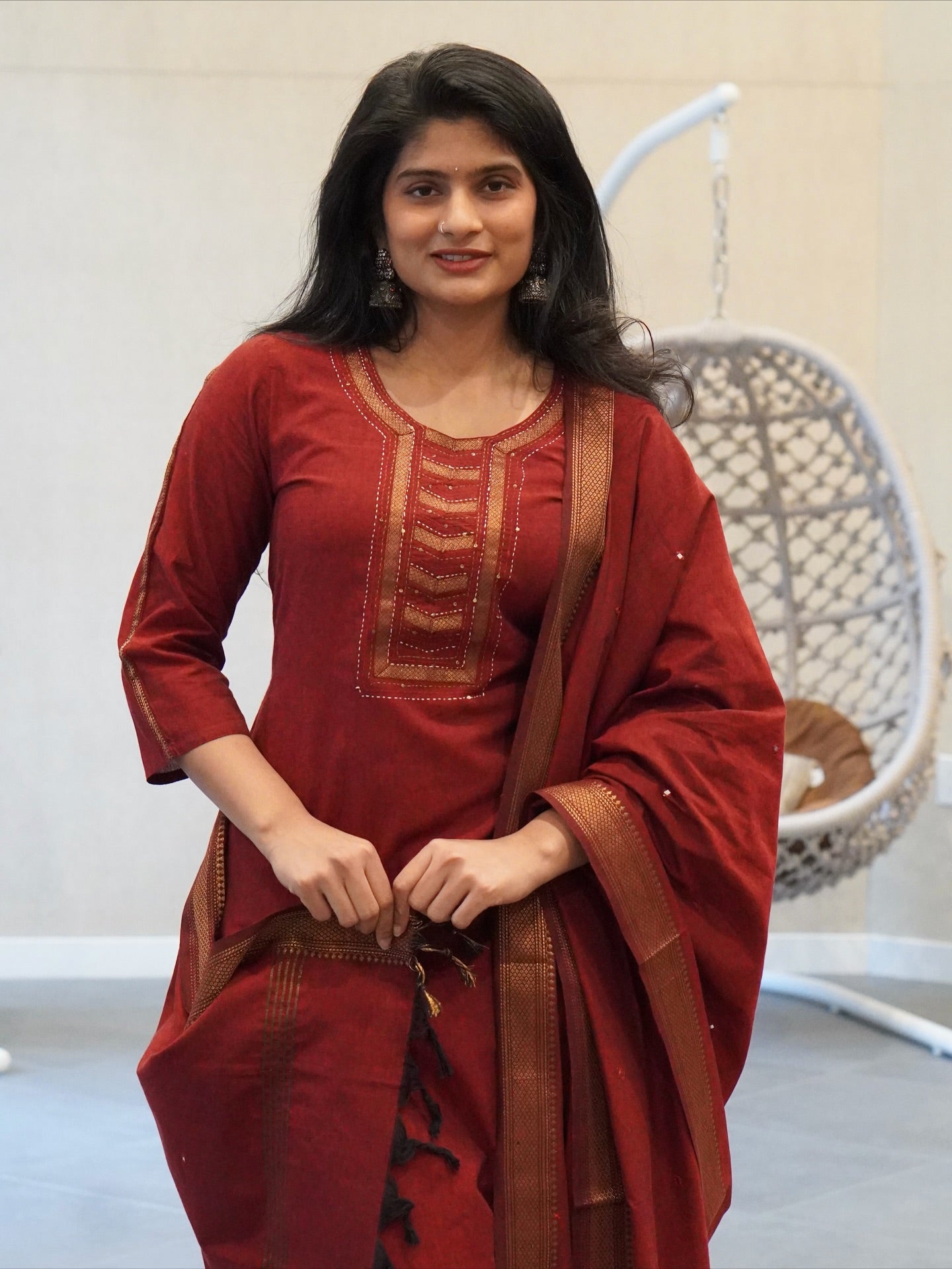 Maroon Kurta Set