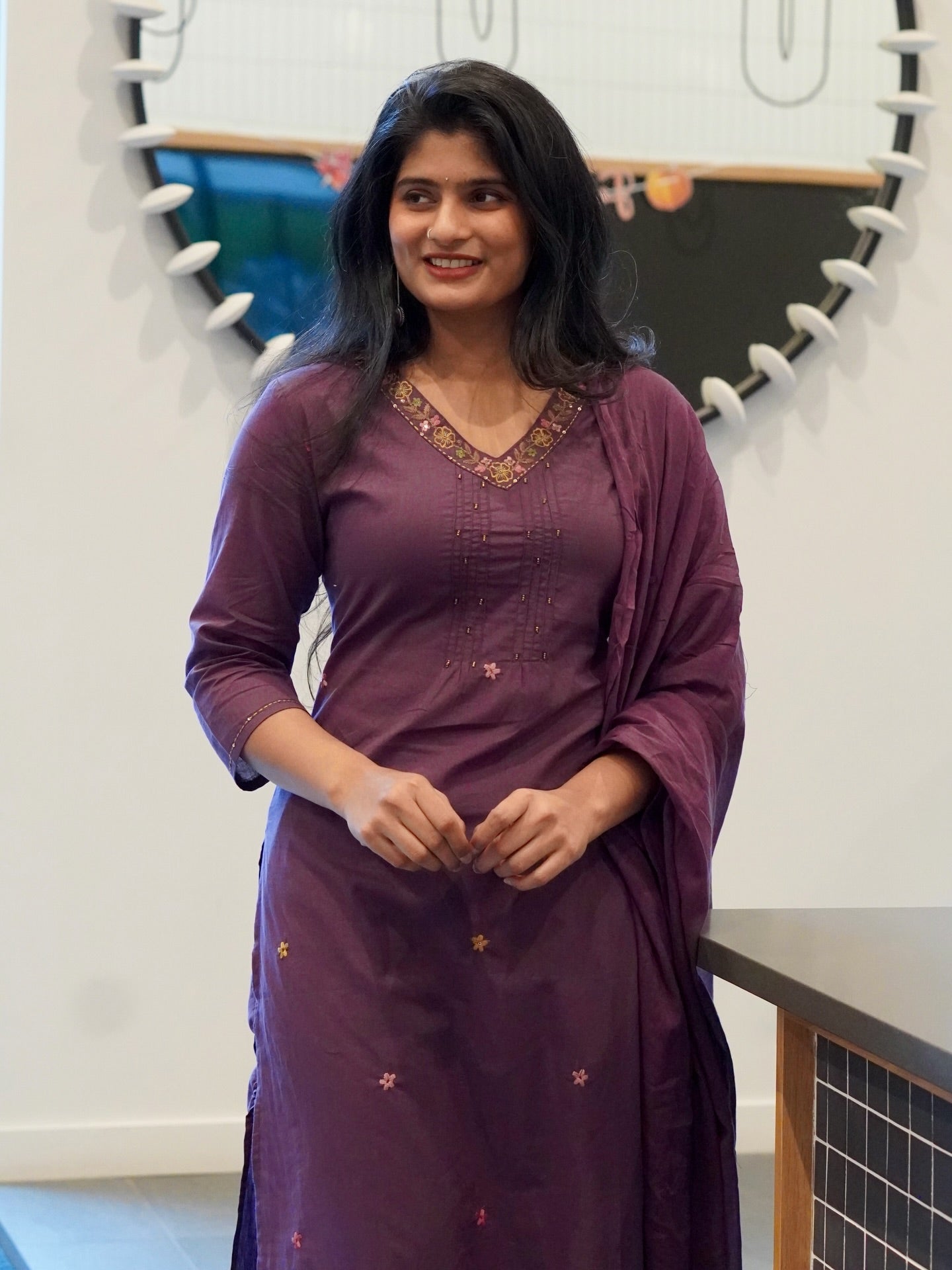 Plum Kurta Set