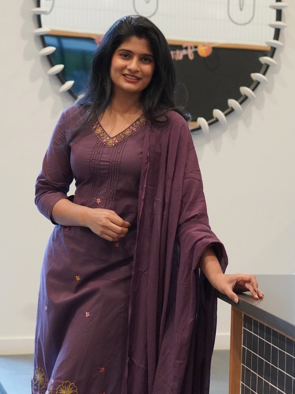 Plum Kurta Set