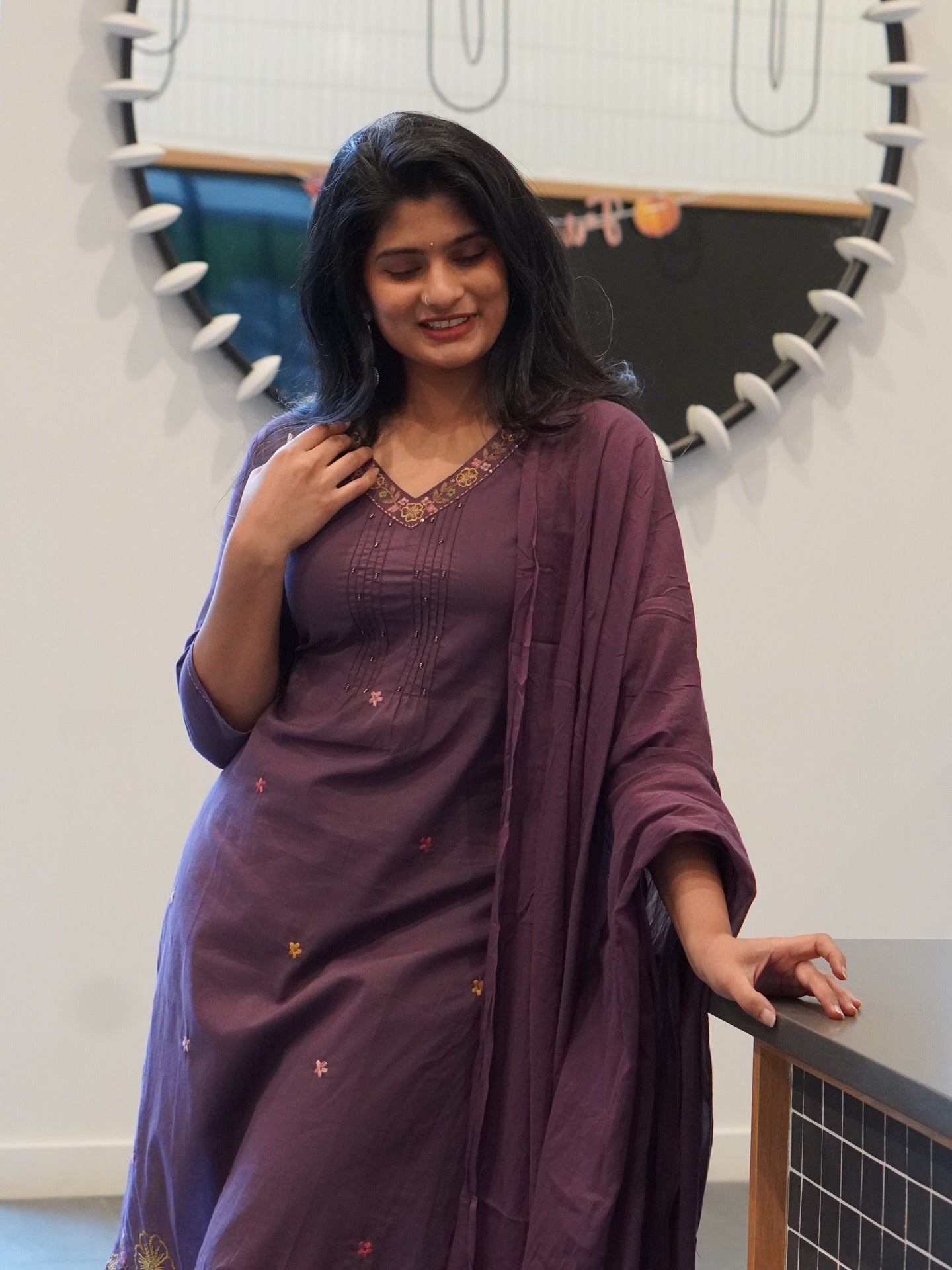 Plum Kurta Set