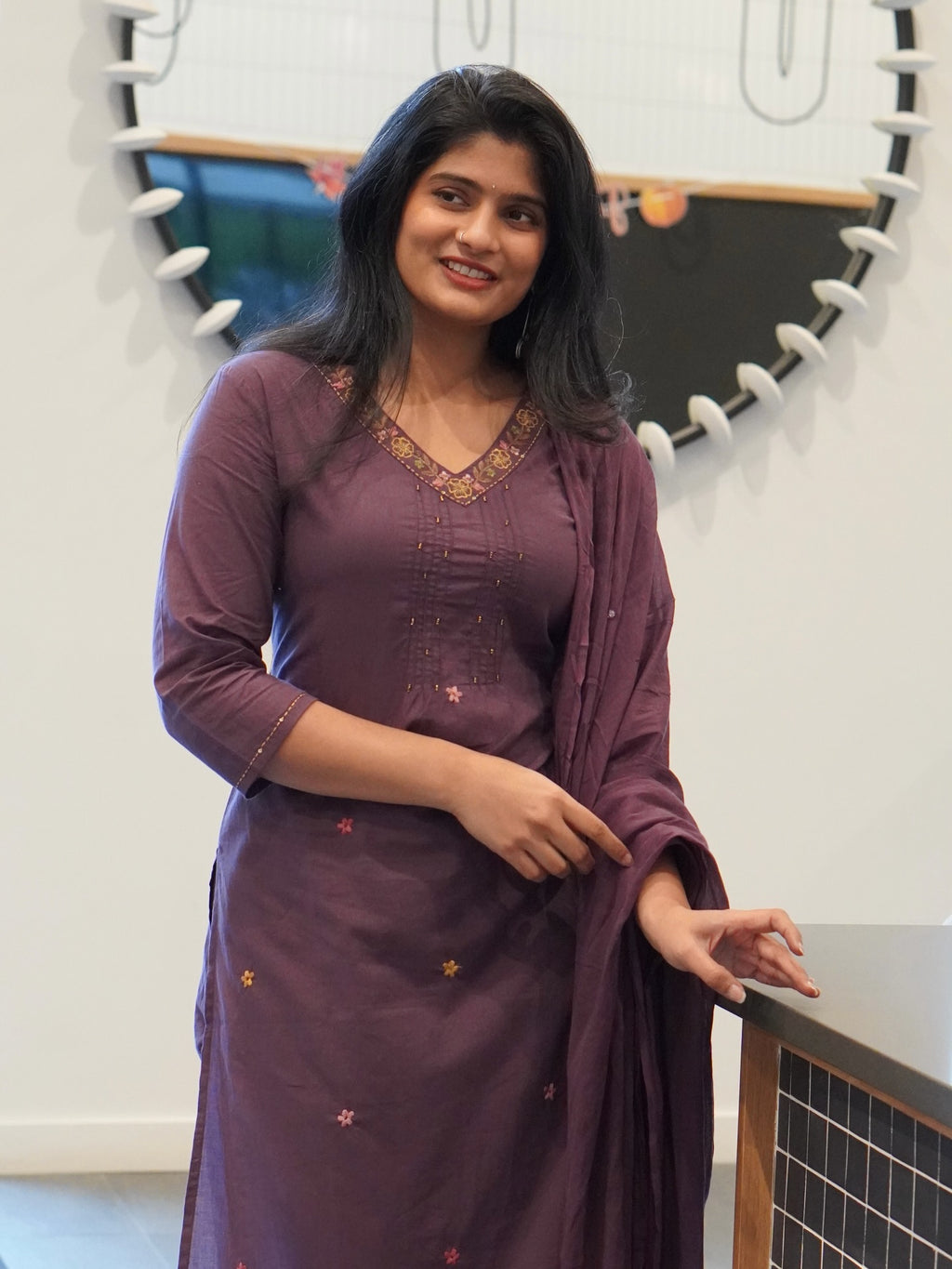 Plum Kurta Set