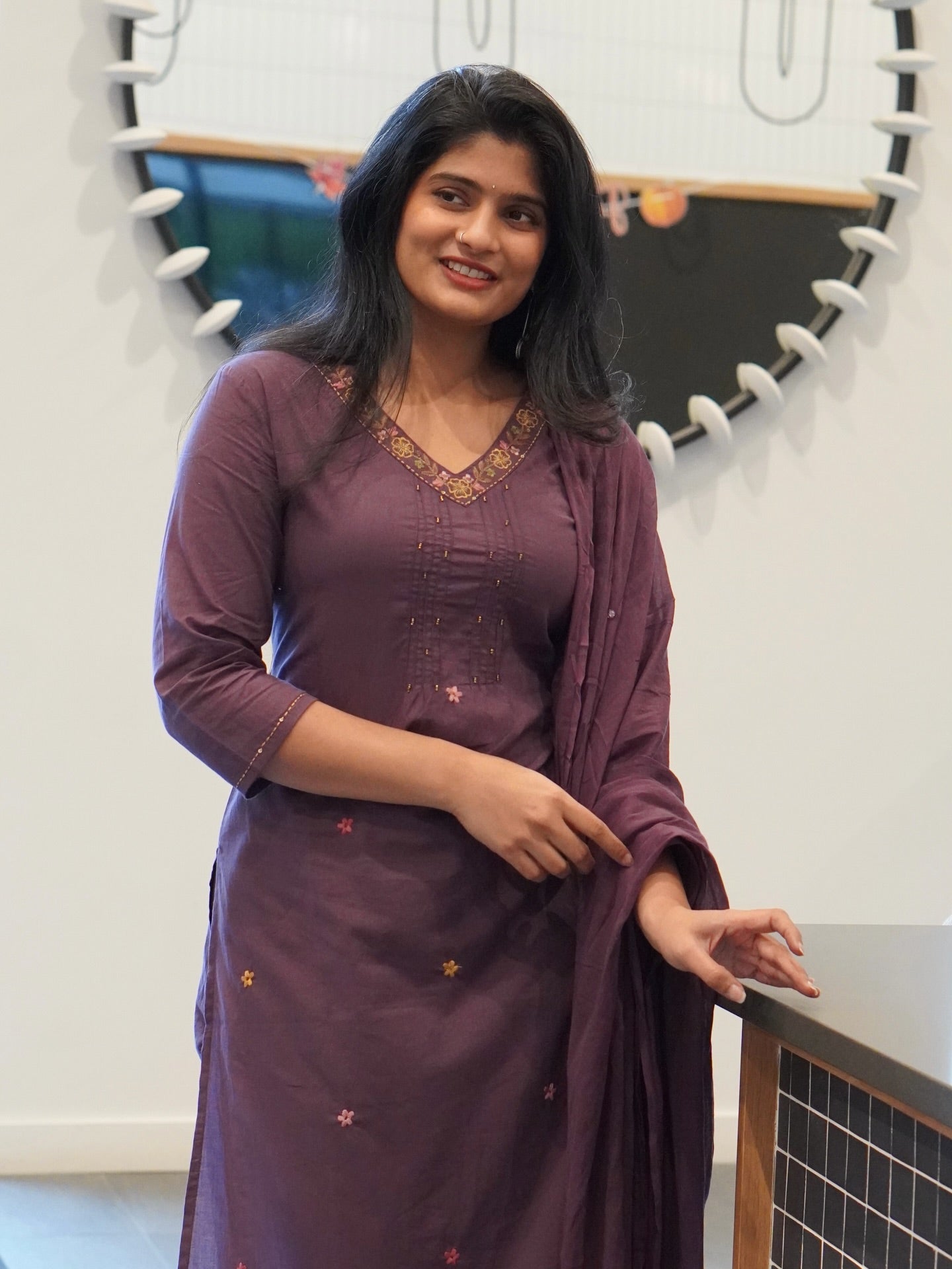 Plum Kurta Set