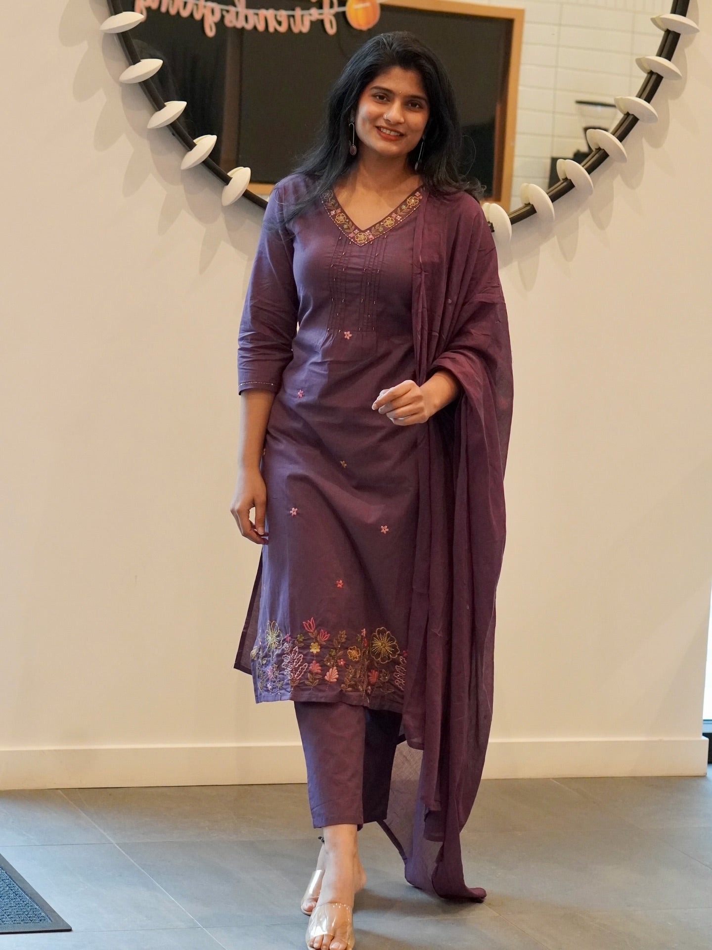 Plum Kurta Set