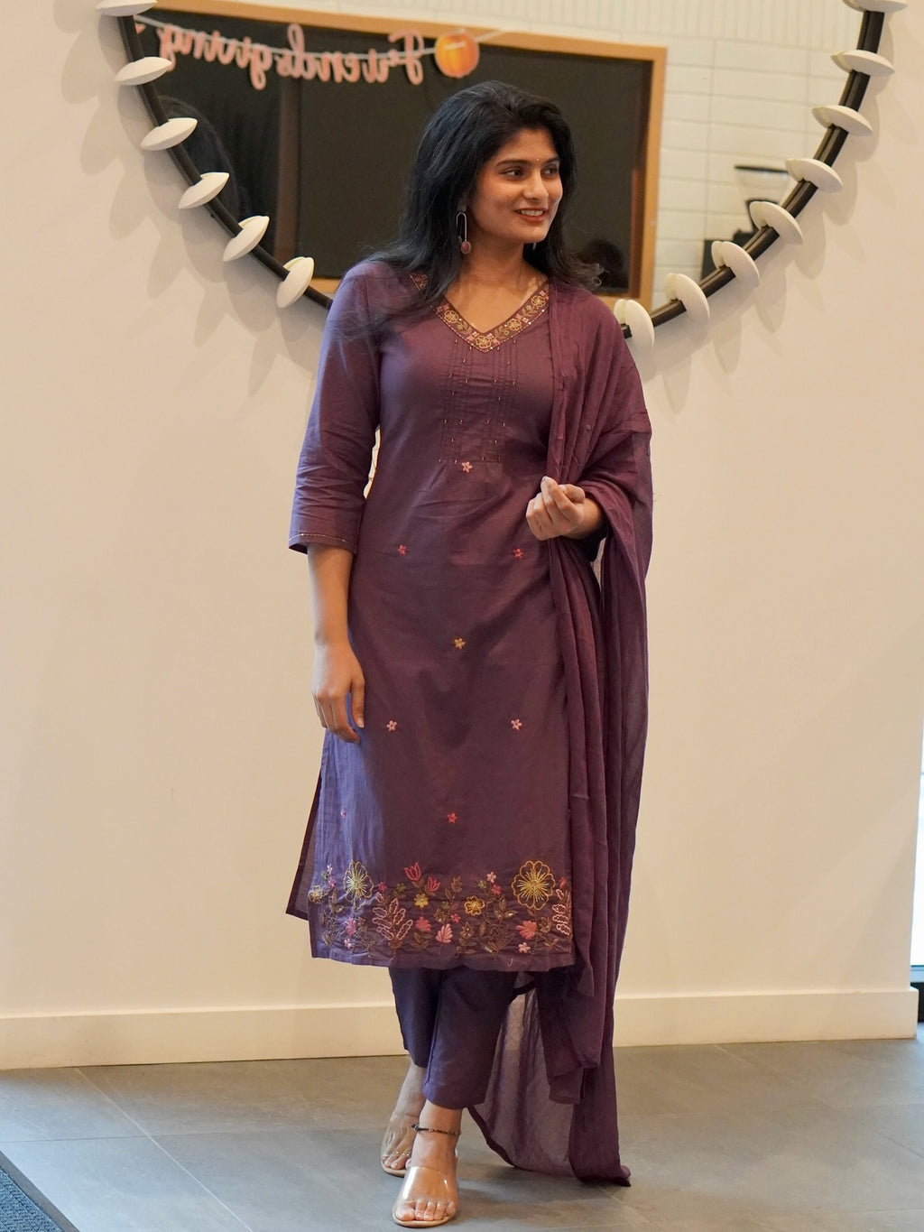 Plum Kurta Set