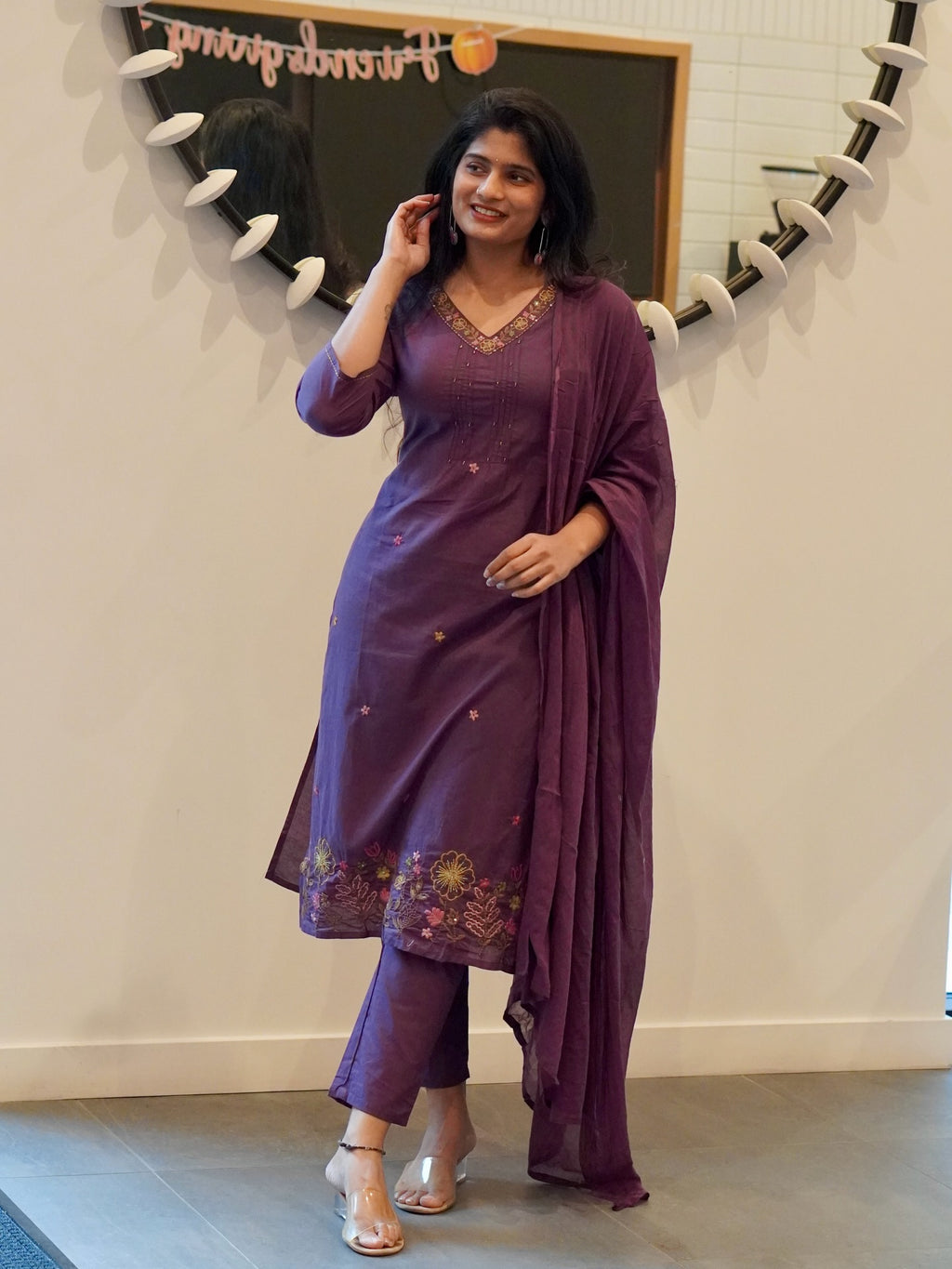 Plum Kurta Set