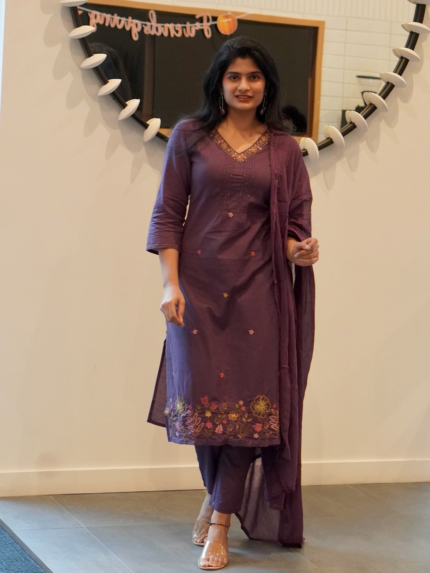 Plum Kurta Set