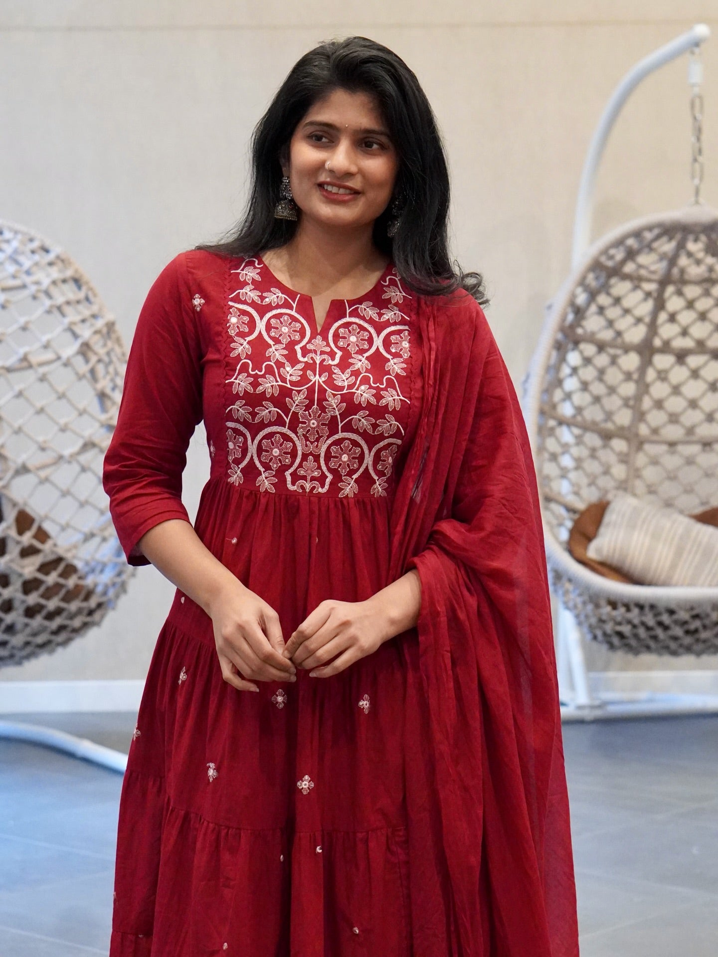 Maroon Kurta Set