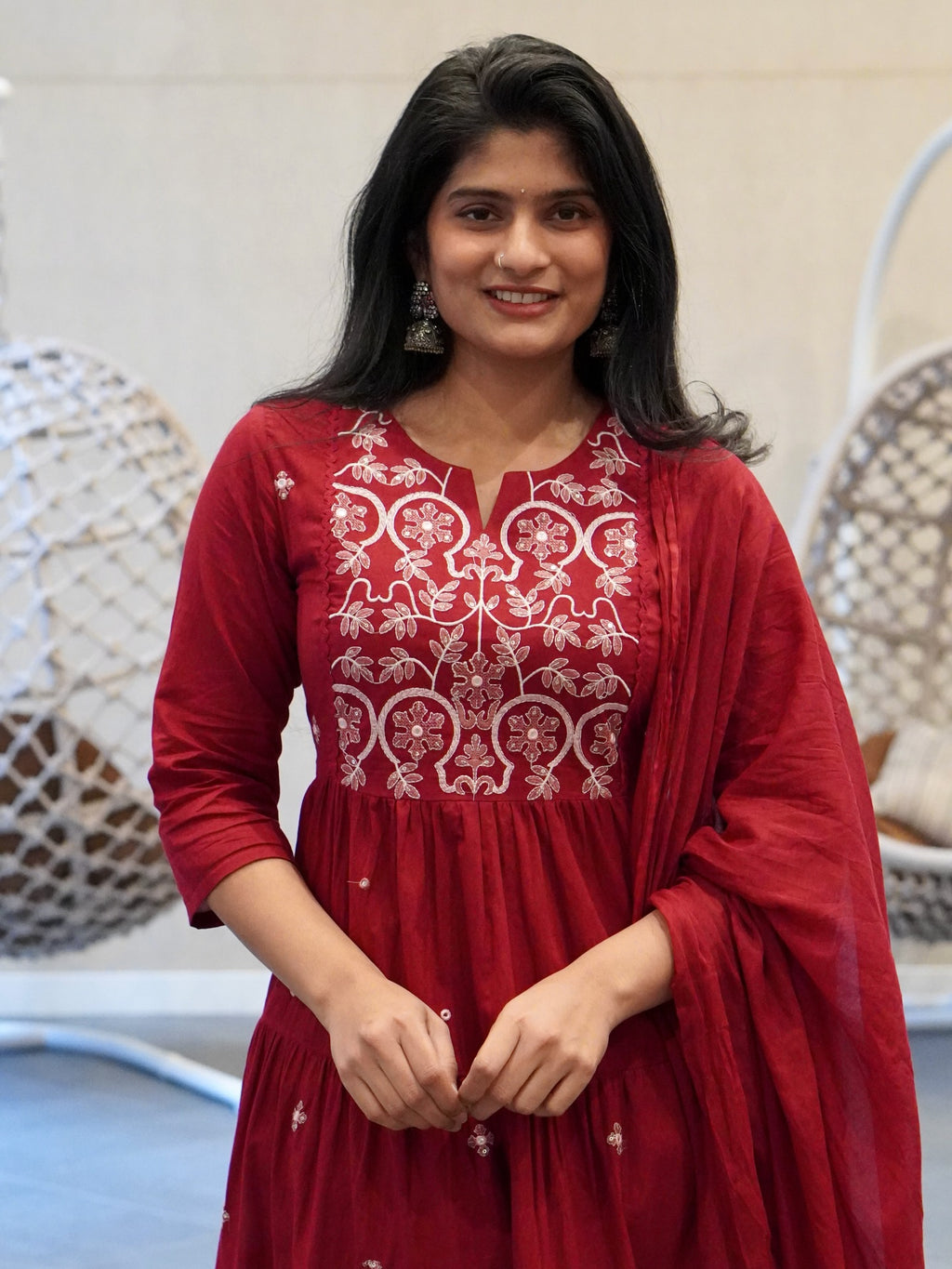 Maroon Kurta Set