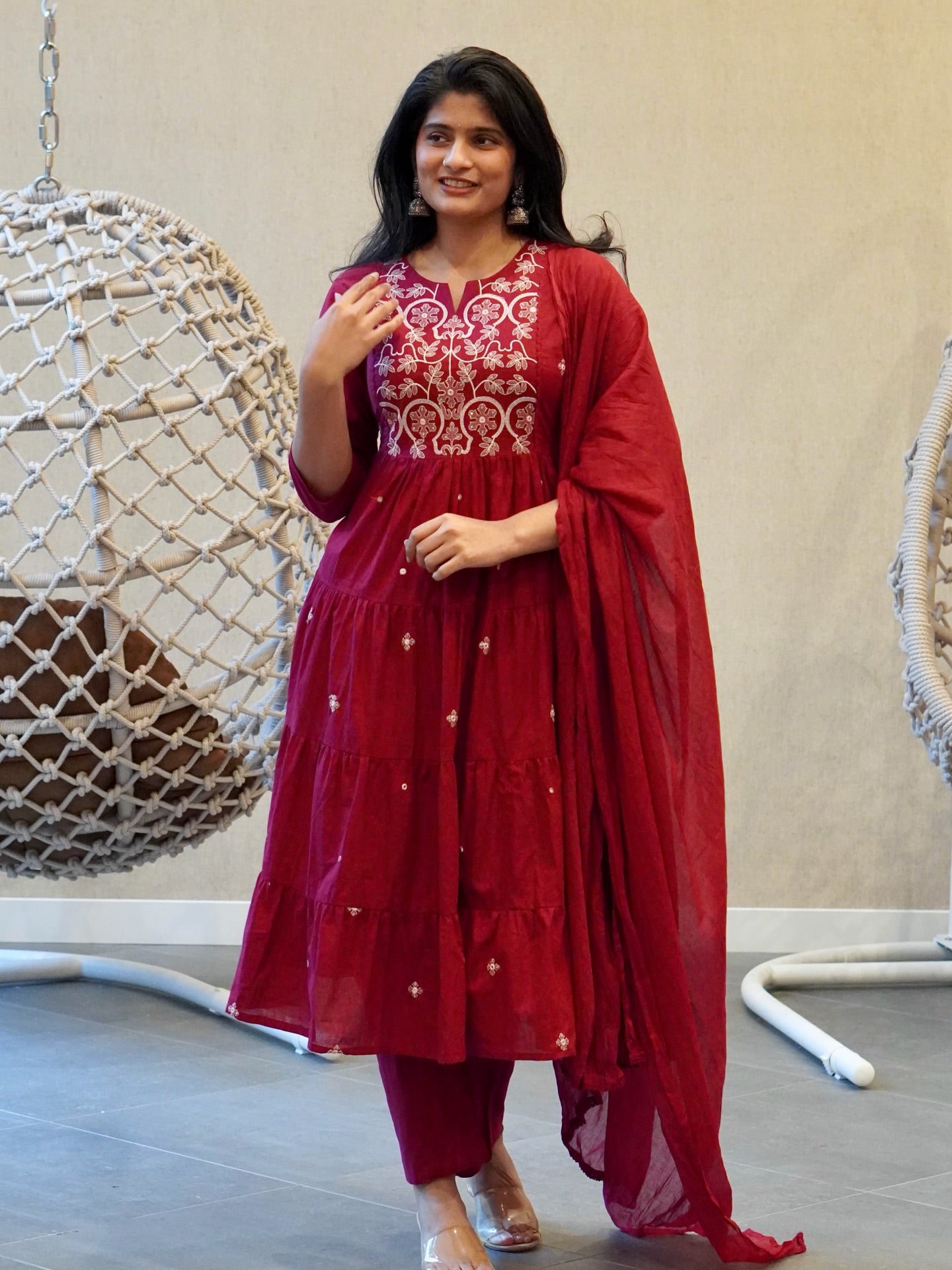 Maroon Kurta Set