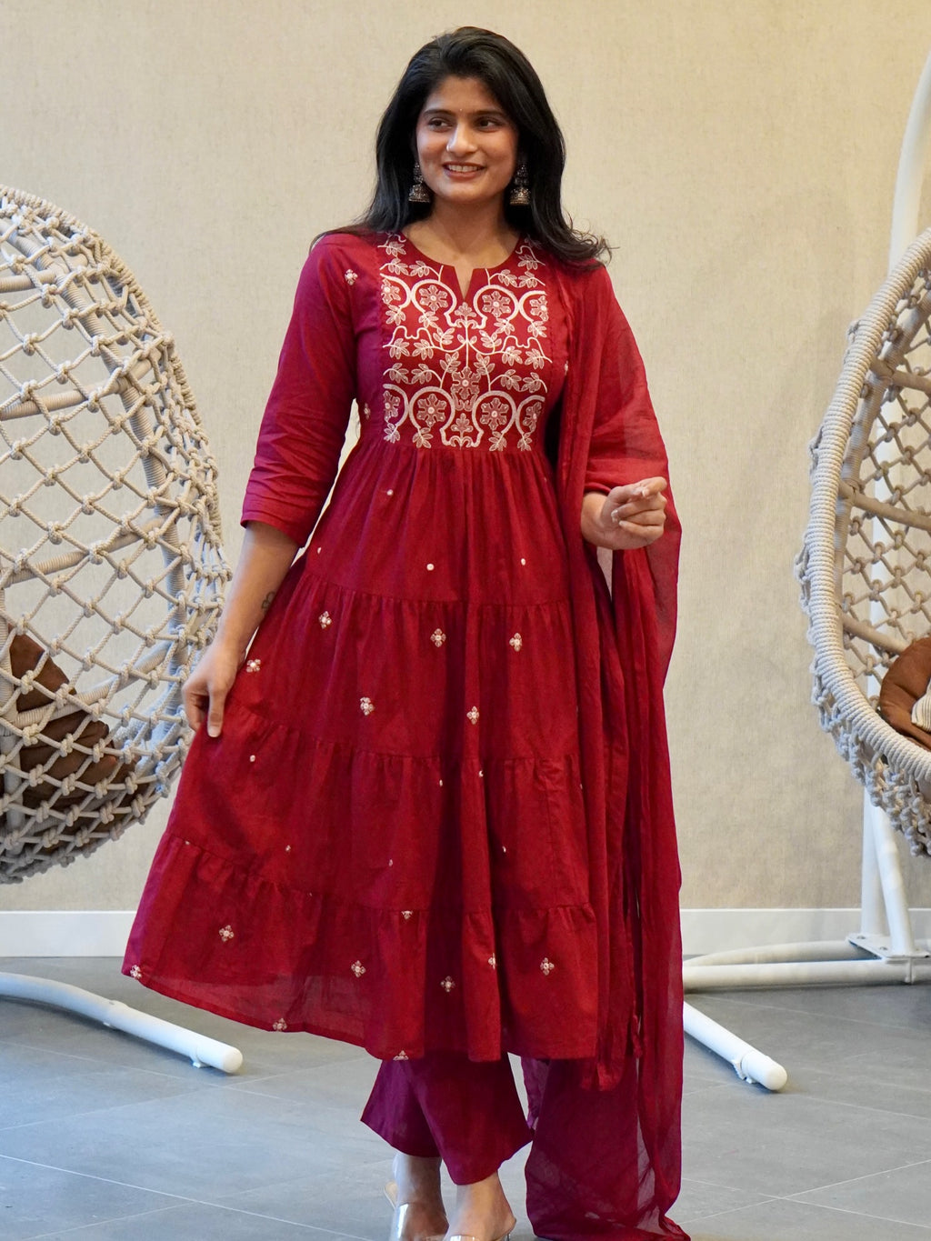 Maroon Kurta Set