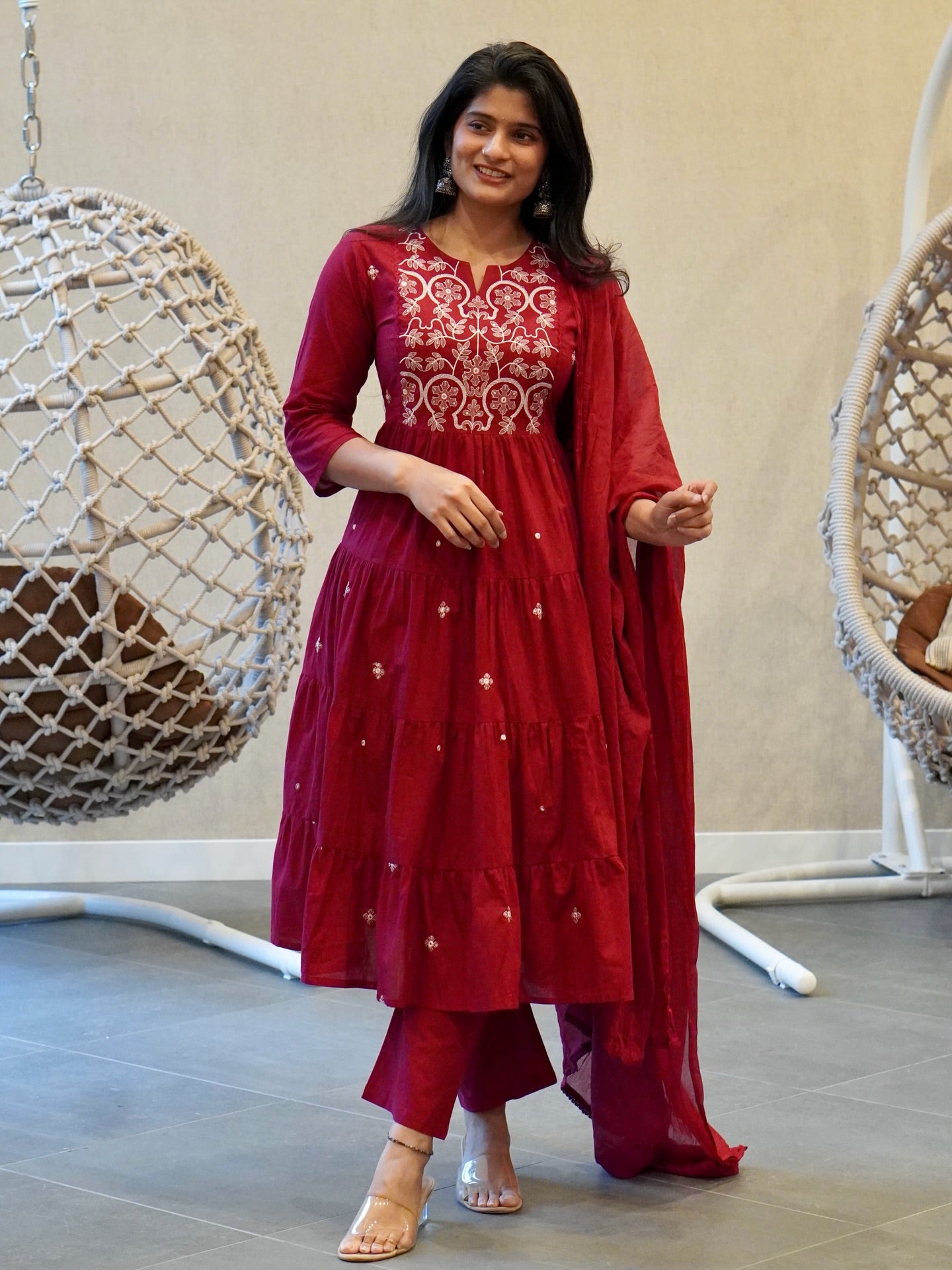 Maroon Kurta Set