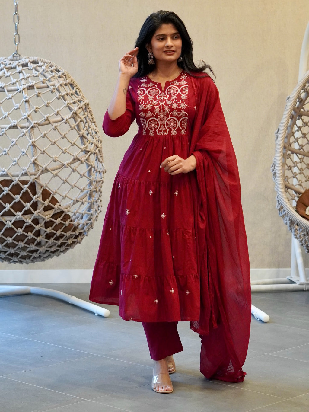 Maroon Kurta Set